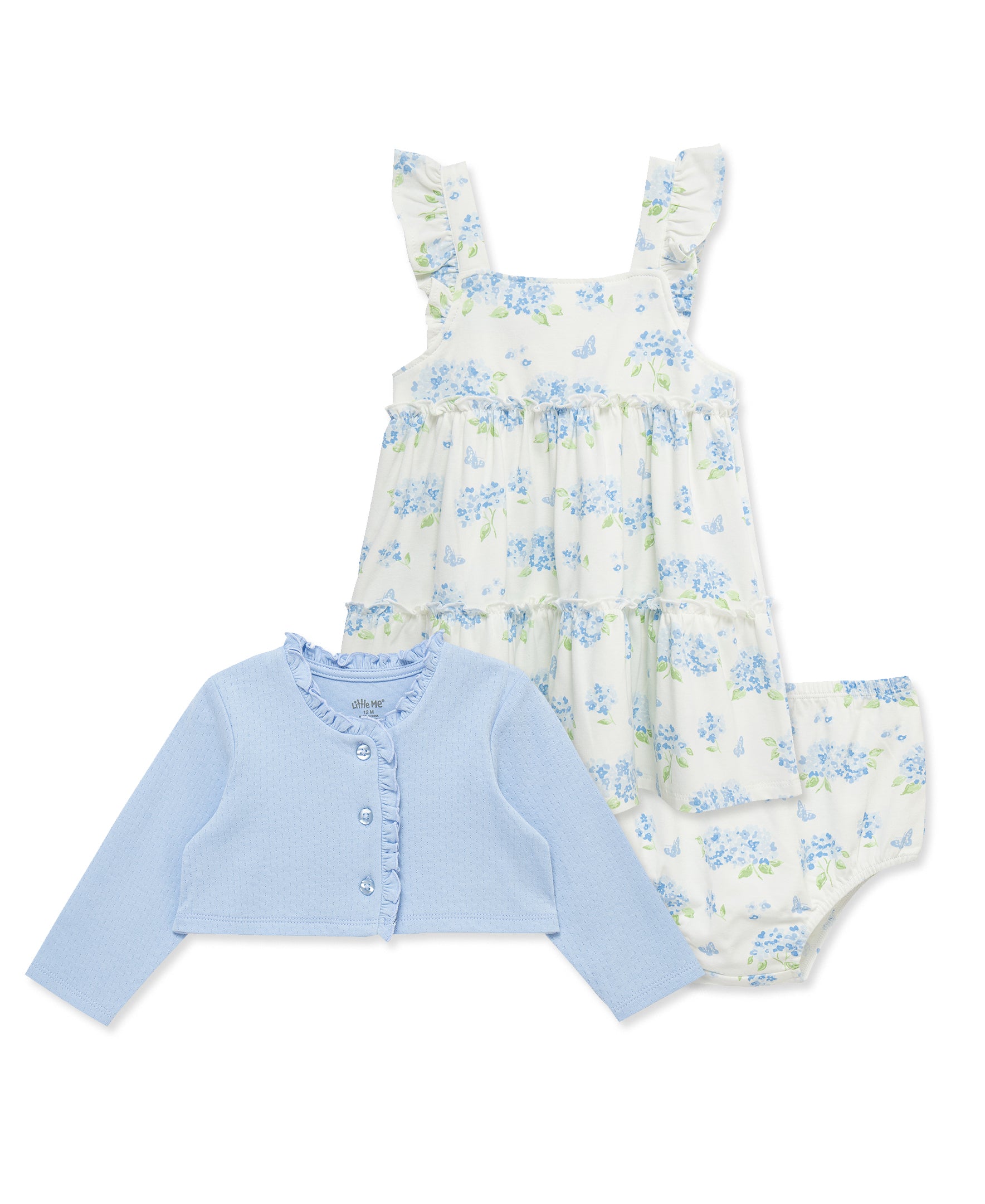 Hydrangea Knit Dress & Cardigan Set w/ Panty (12M-24M) - Little Me