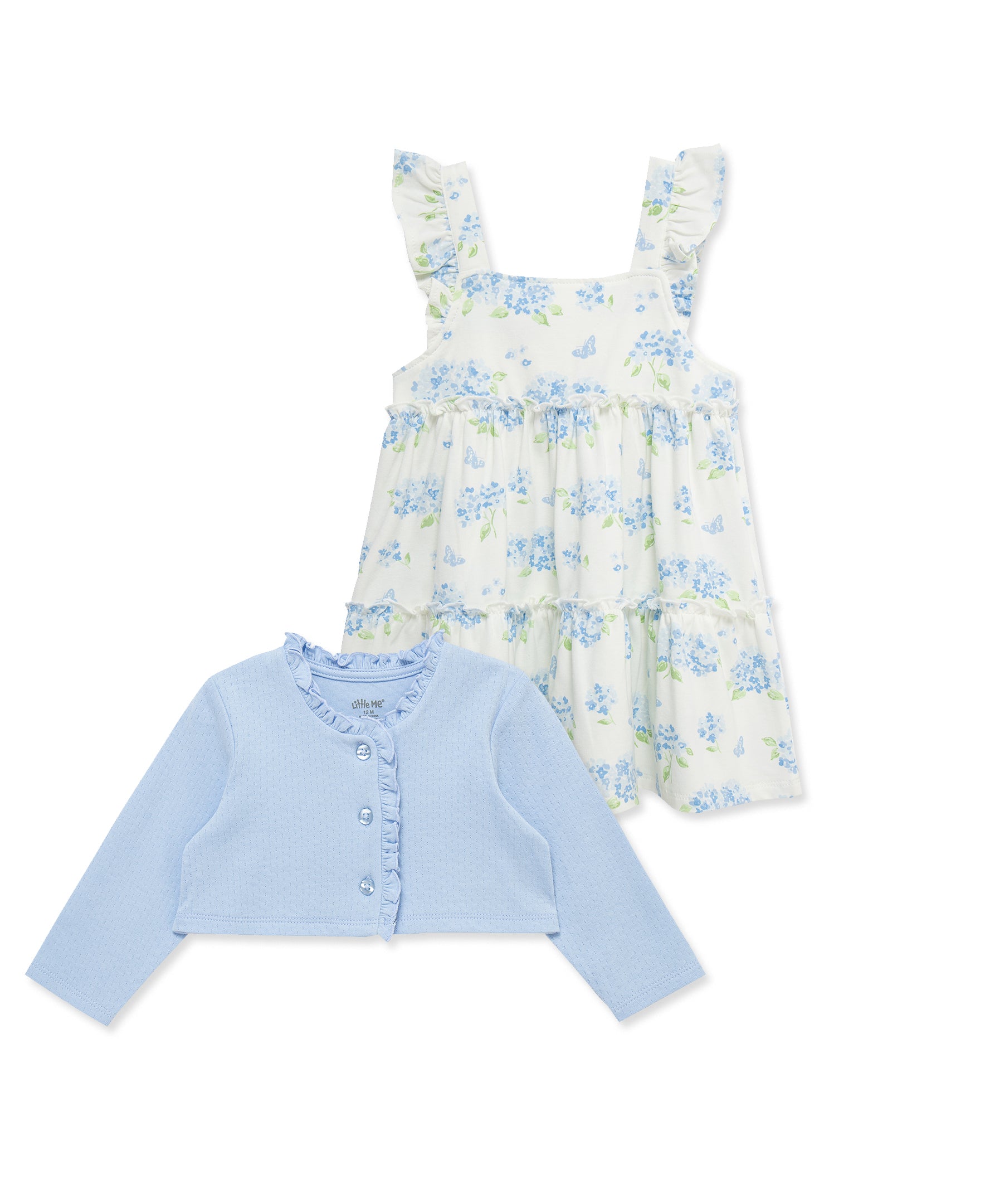 Hydrangea Knit Dress & Cardigan Set (2T-4T) - Little Me