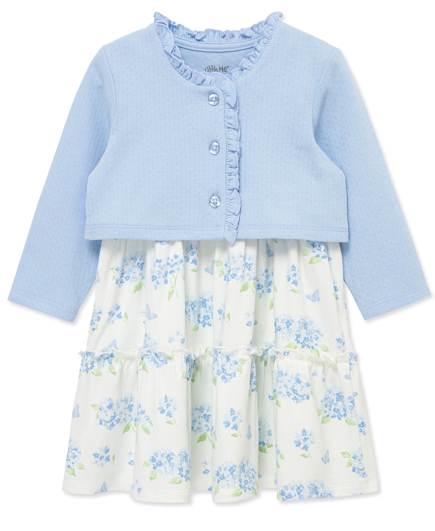 Hydrangea Knit Dress & Cardigan Set (2T-4T) - Little Me