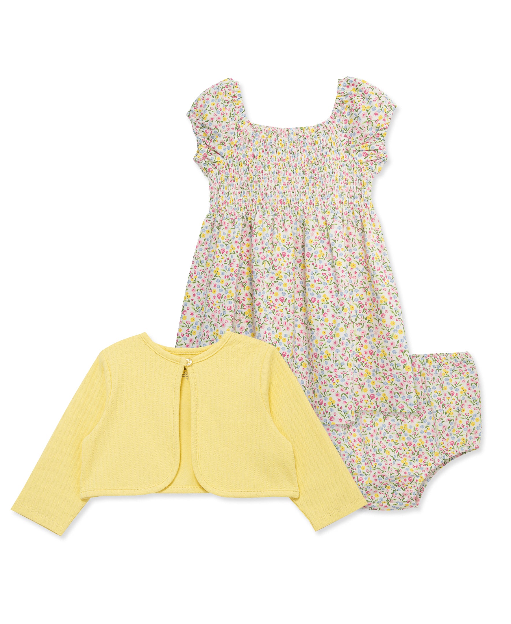 Garden Knit Dress & Cardigan Set w/ Panty (12M-24M) - Little Me