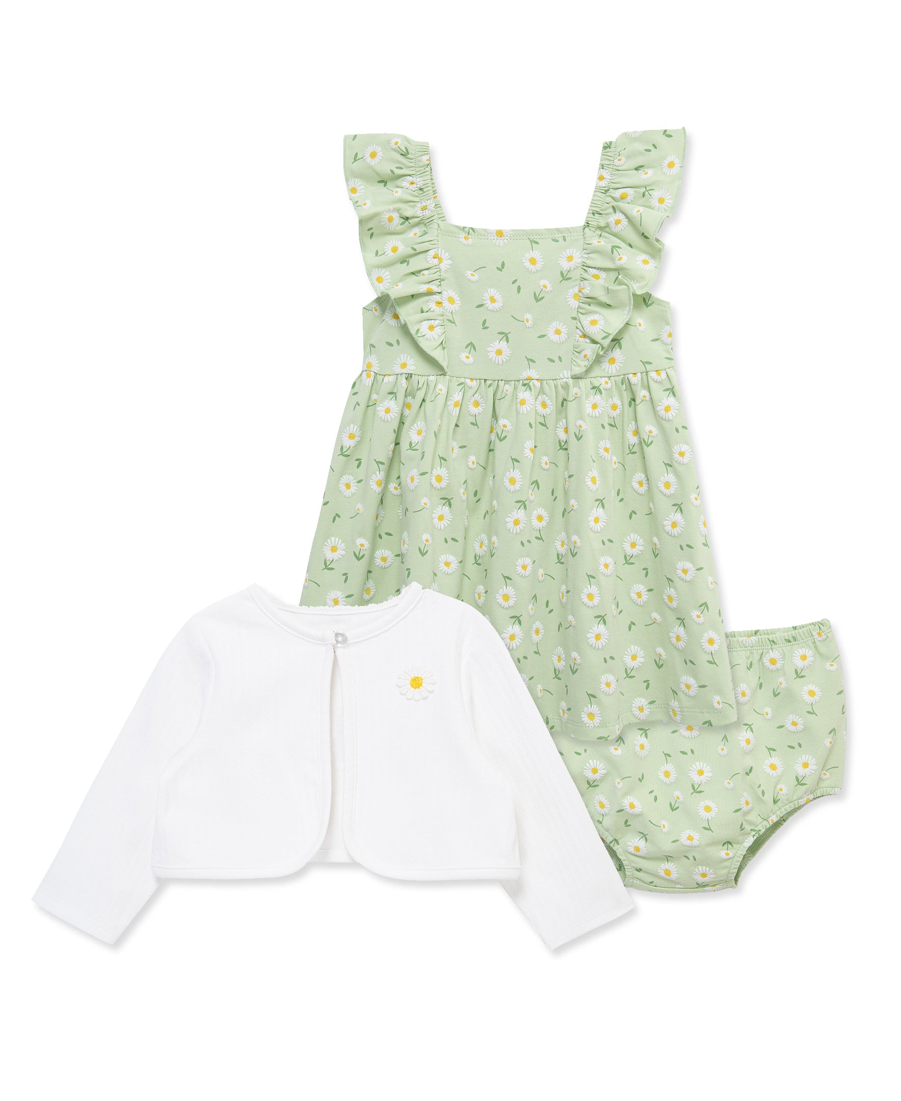 Daisy Knit Dress Set & Cardigan w/ Panty (12M-24M) - Little Me