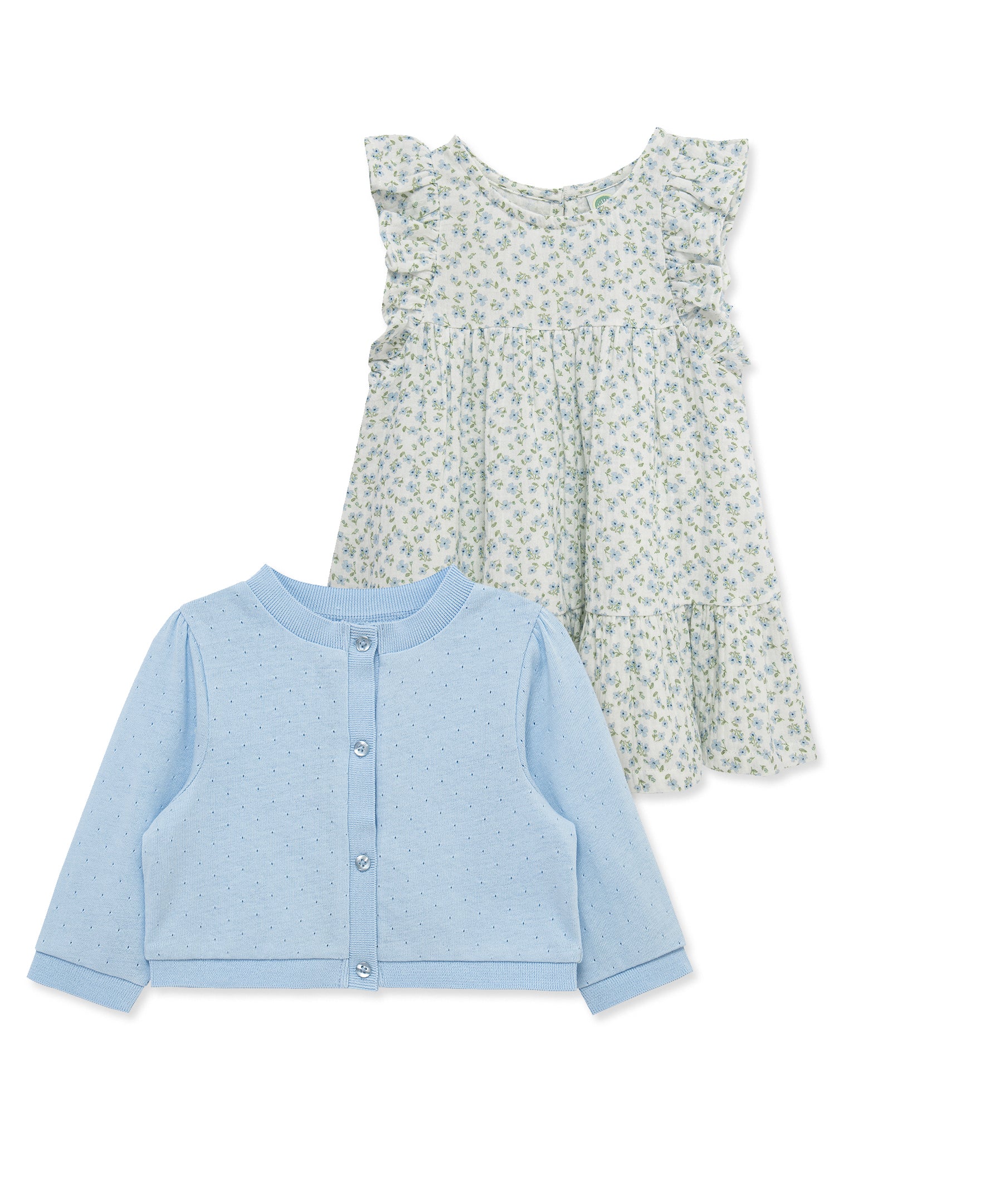 Ditsy Dress & Cardigan Set (2T-4T)