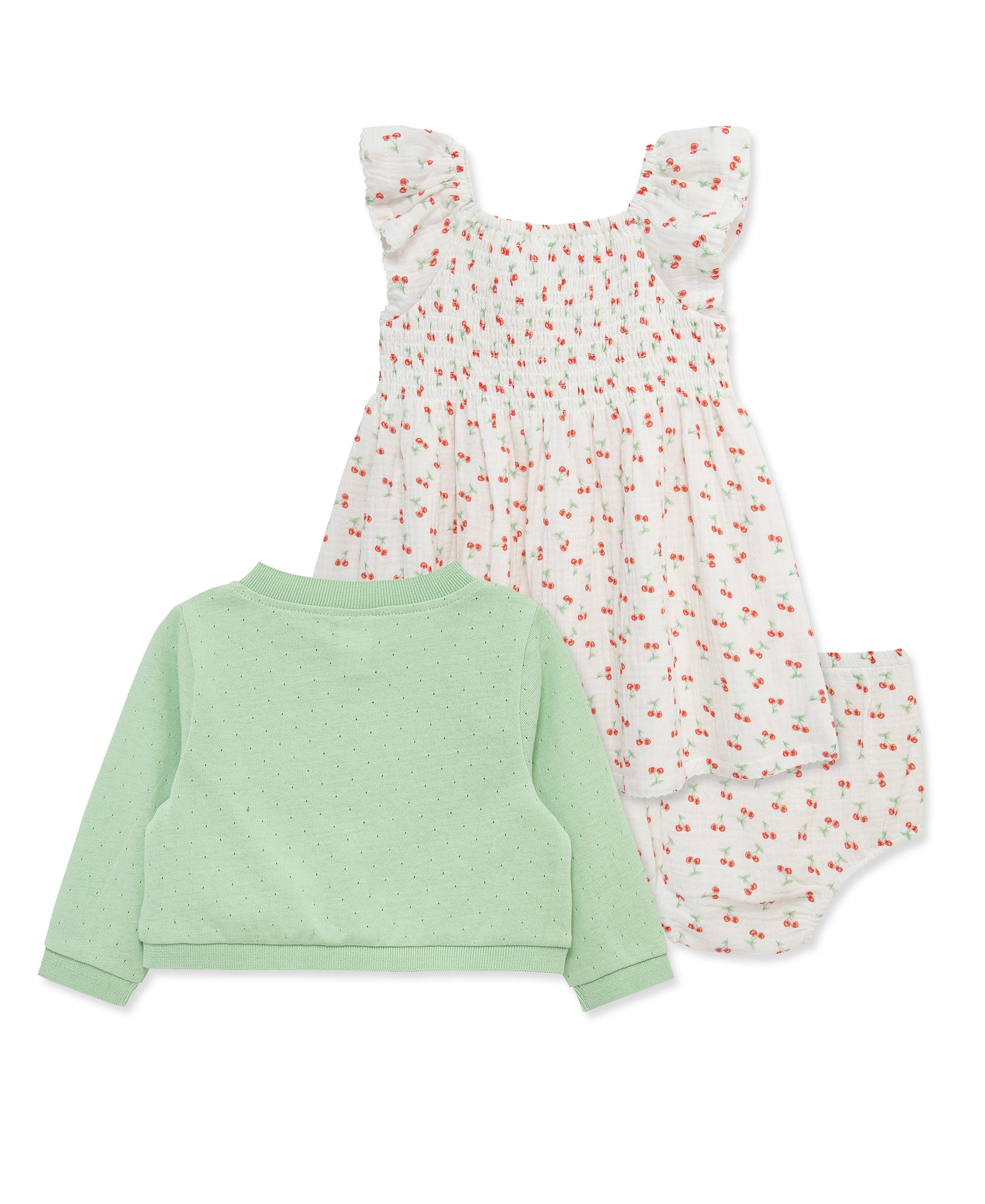 Cherry Dress & Cardigan Set w/ Panty (12M-24M)