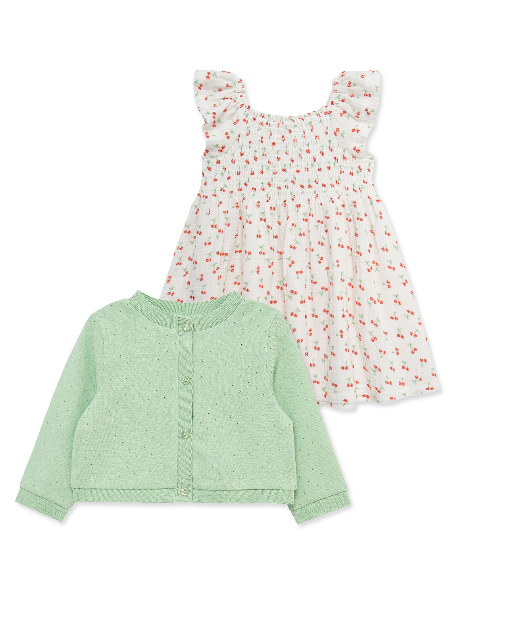 Cherry Dress & Cardigan Set (2T-4T)