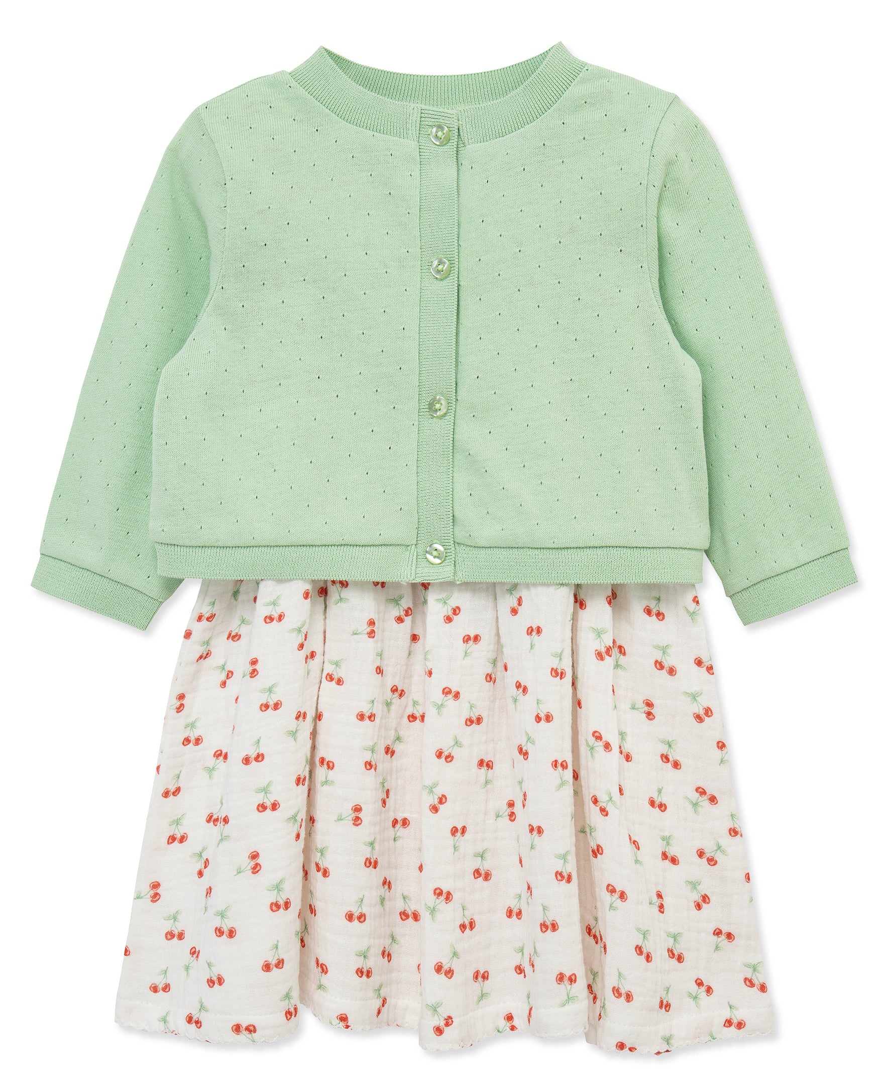 Cherry Dress & Cardigan Set (2T-4T)
