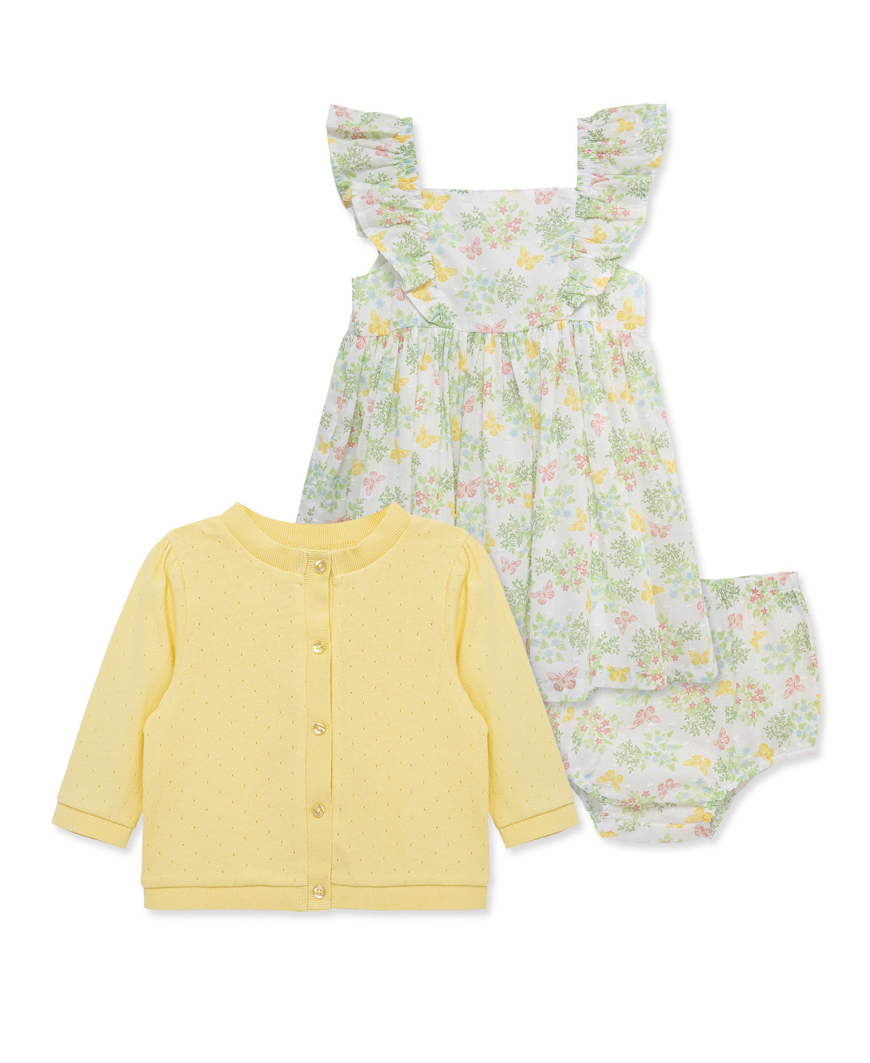 Garden Dress & Cardigan Set w/ Panty (12M-24M)