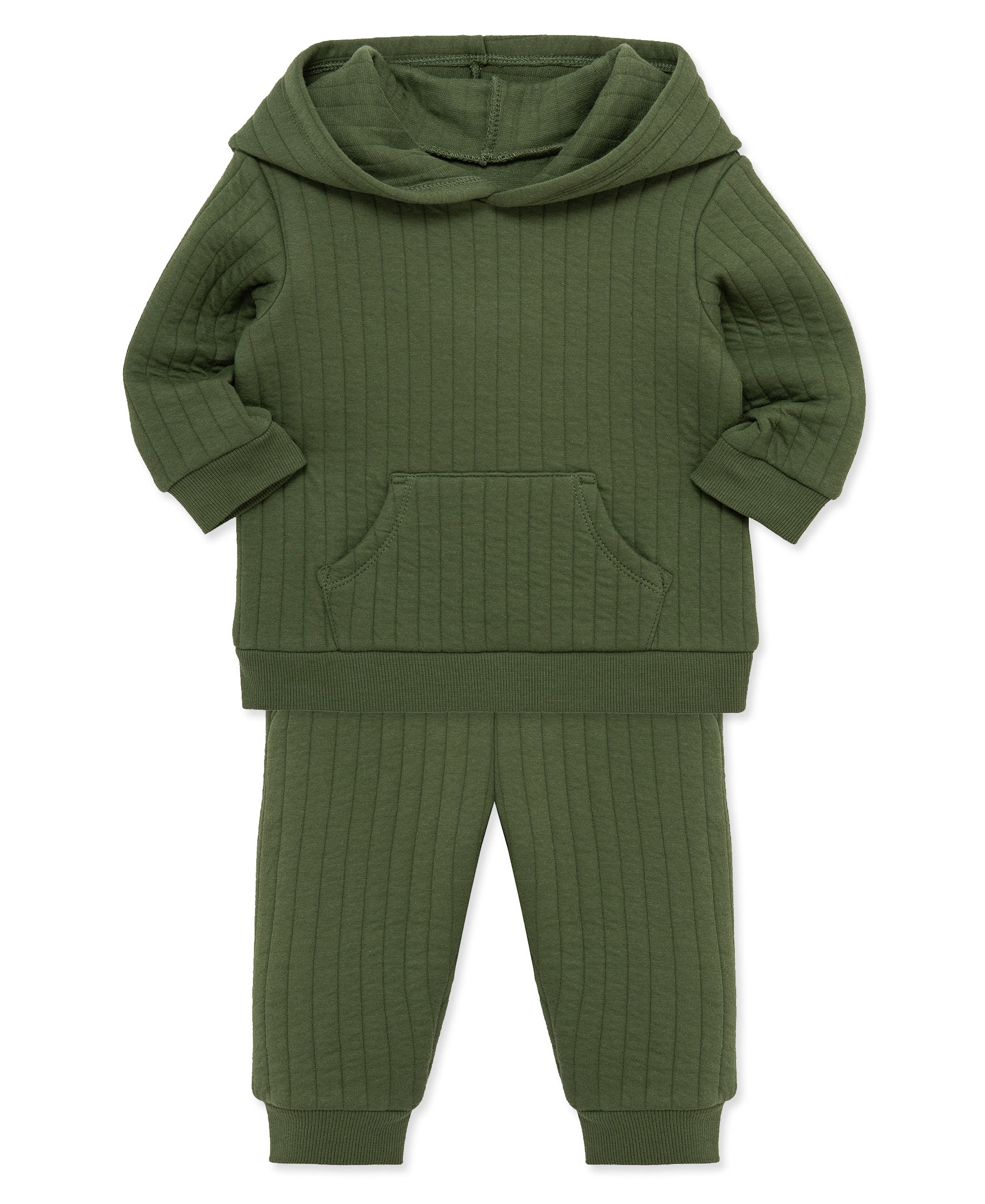 Green Hooded Sweatshirt Set (12M-24M) - Little Me