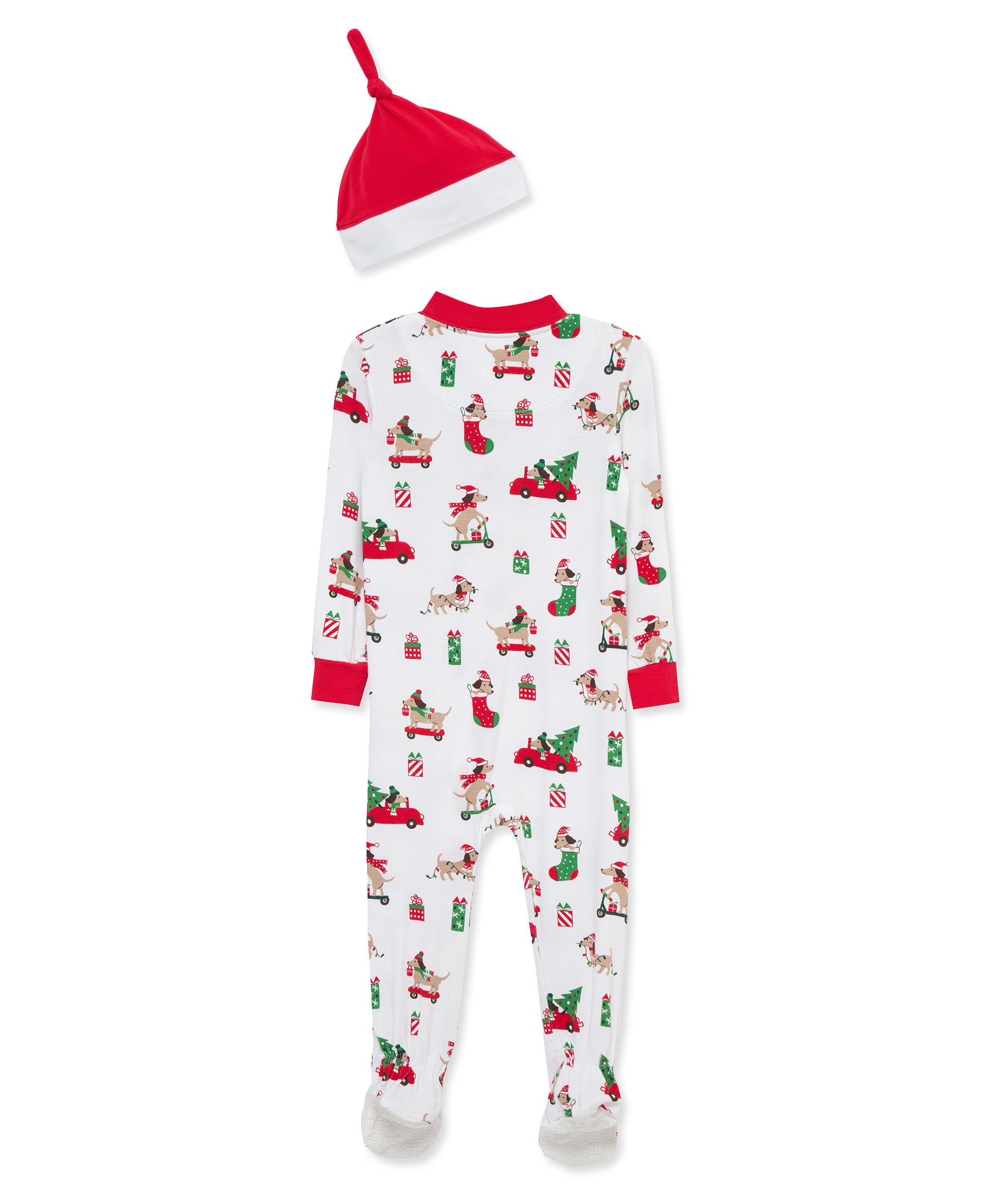 Puppy Zip Front Footie & Hat (12M-24M) - Little Me