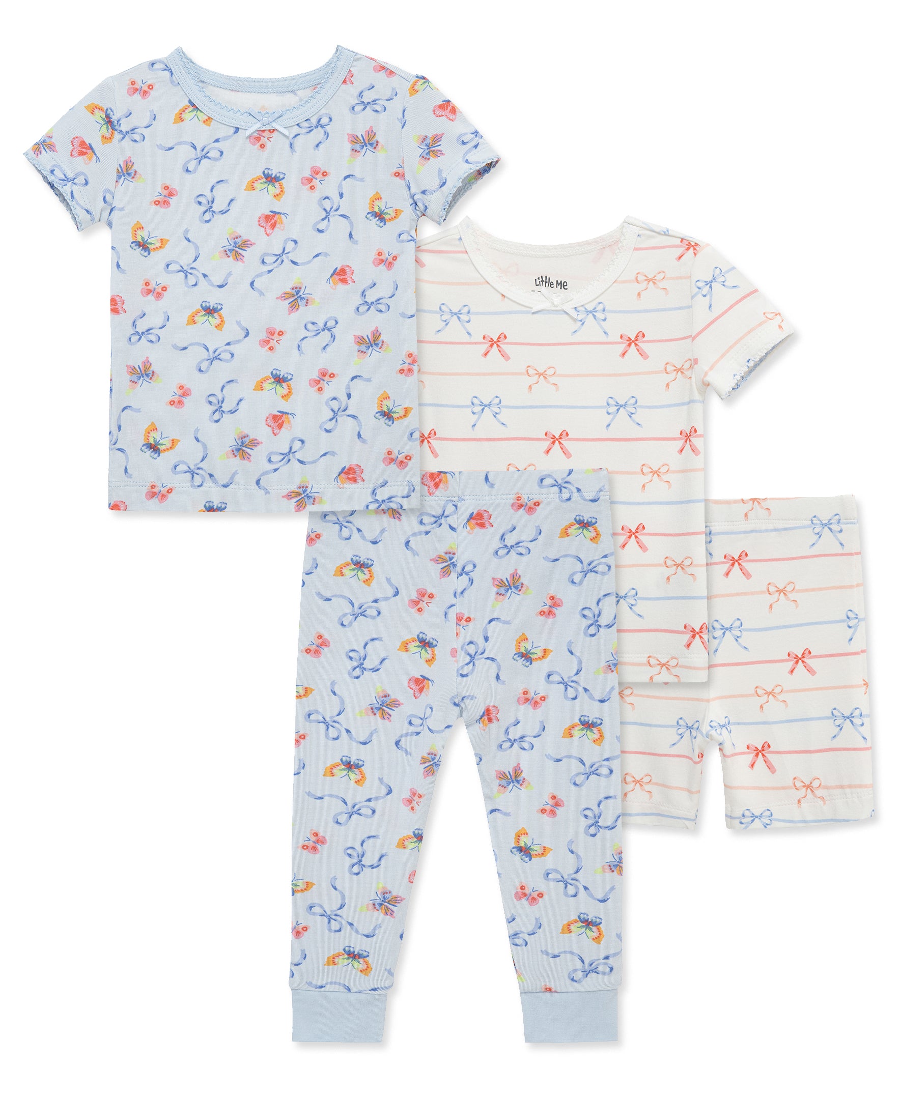 Bows 4-Piece Pajama Set (2T-4T)