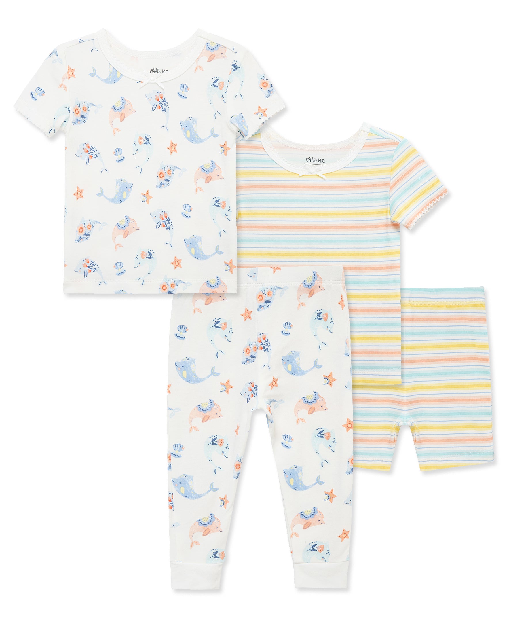 Dolphin 4-Piece Pajama Set (2T-4T)