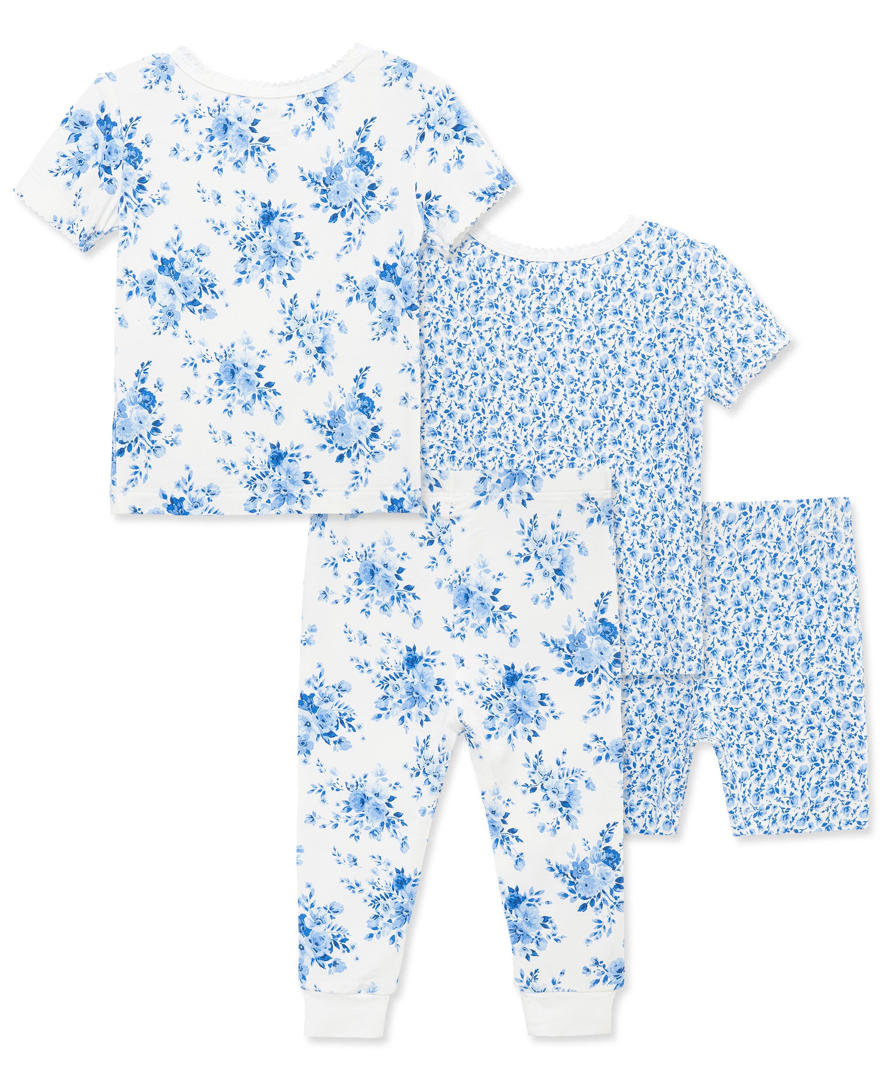 Blue Garden 4-Piece Pajama Set (2T-4T)