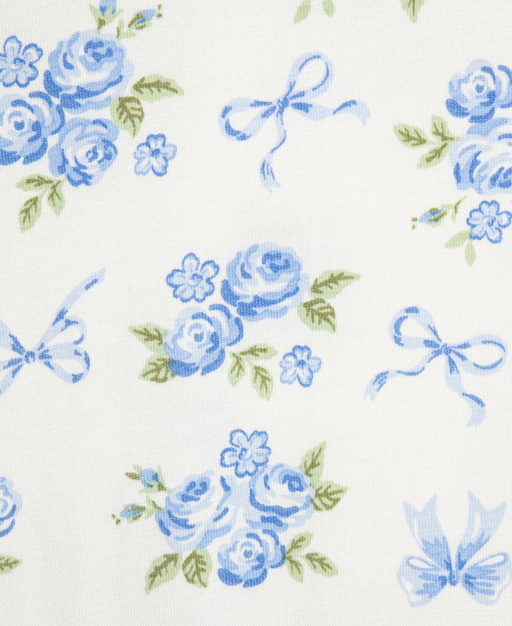 Blue Floral Zip Front Footie Pajama - Little Me