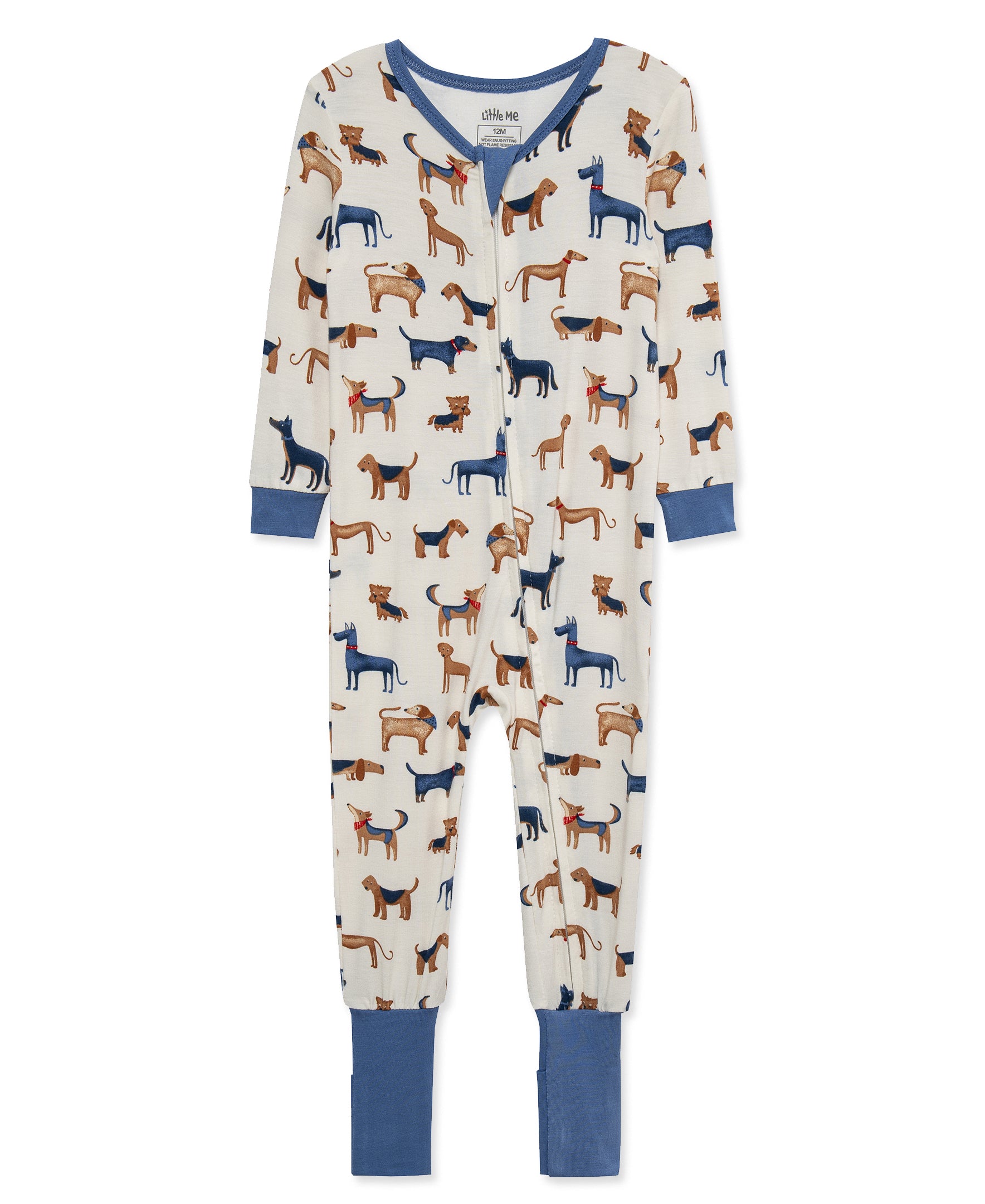 Puppy Non-Slip Zip Front Footie (12M-24M) - Little Me