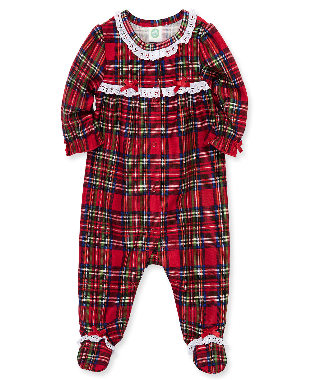 Plaid Ruffle Footie (3M-12M) - Little Me