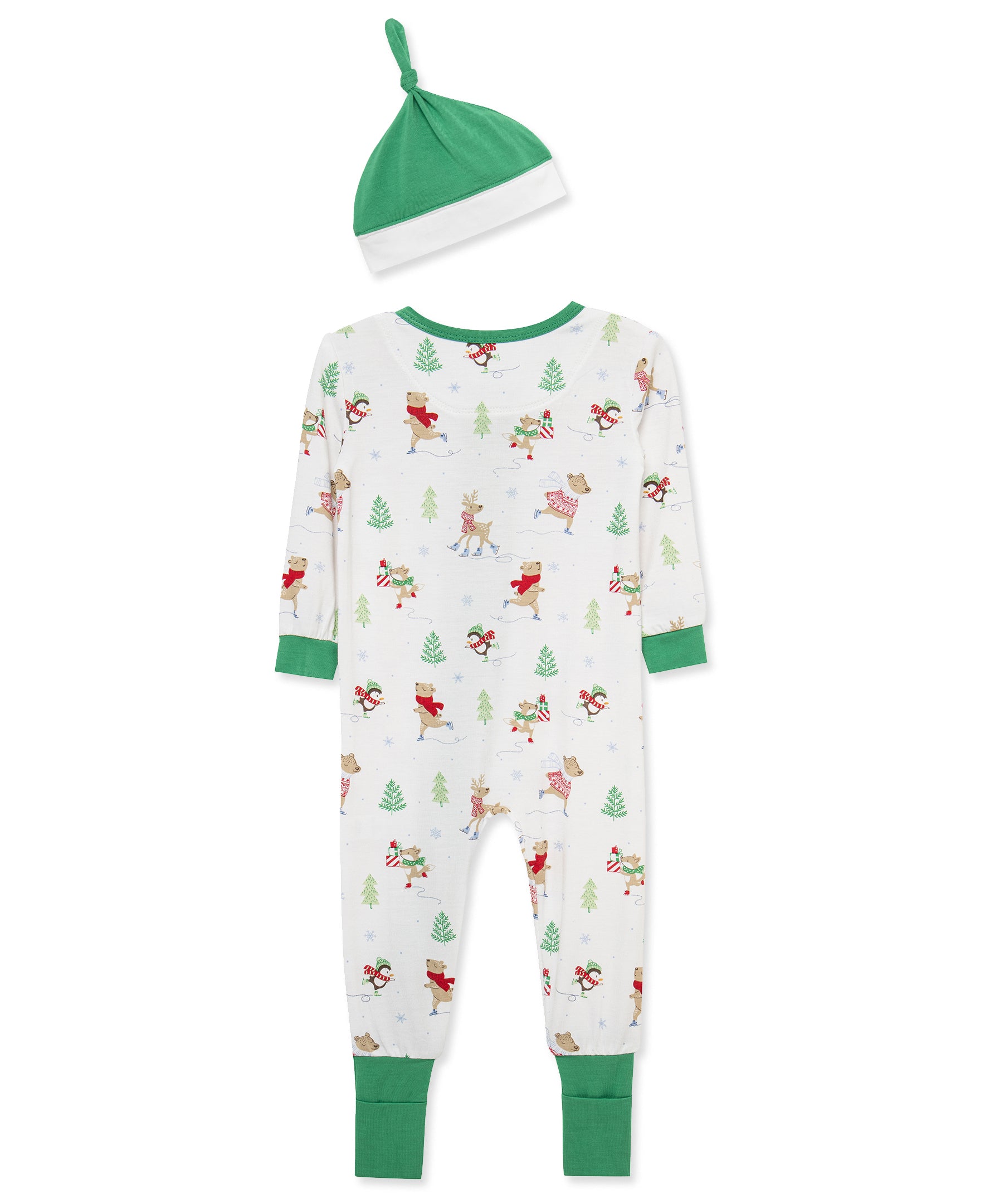 Arctic Friends Non-Slip Zip Front Footie & Hat (12M-24M) - Little Me