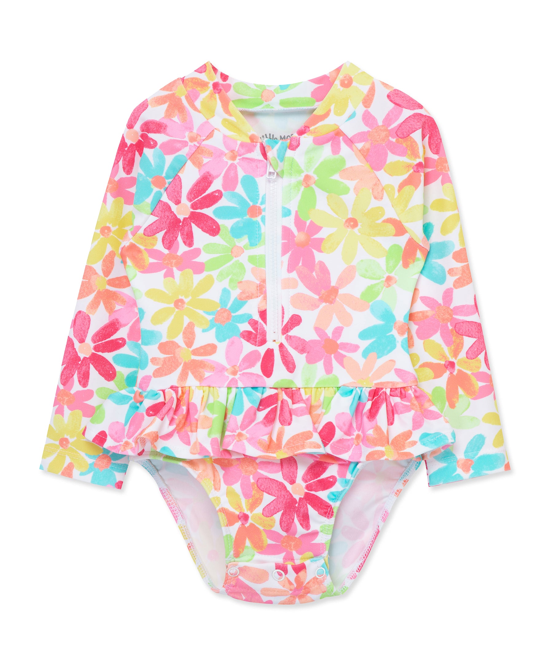 Multi Floral 1-Piece Rashguard Swimsuit (2T-4T) - Little Me