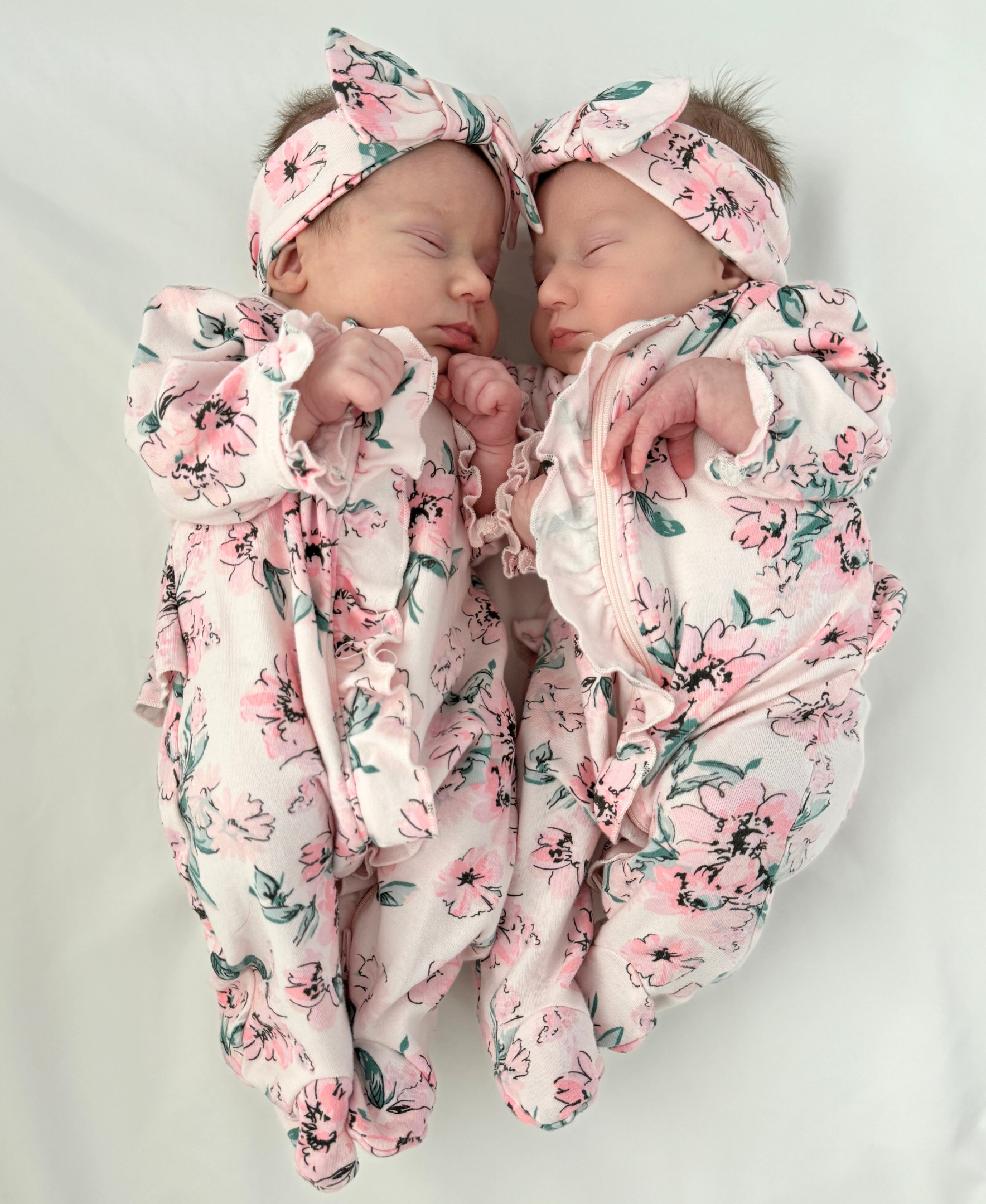 Dream Floral 2-Way-Zip Footed One-Piece and Headband