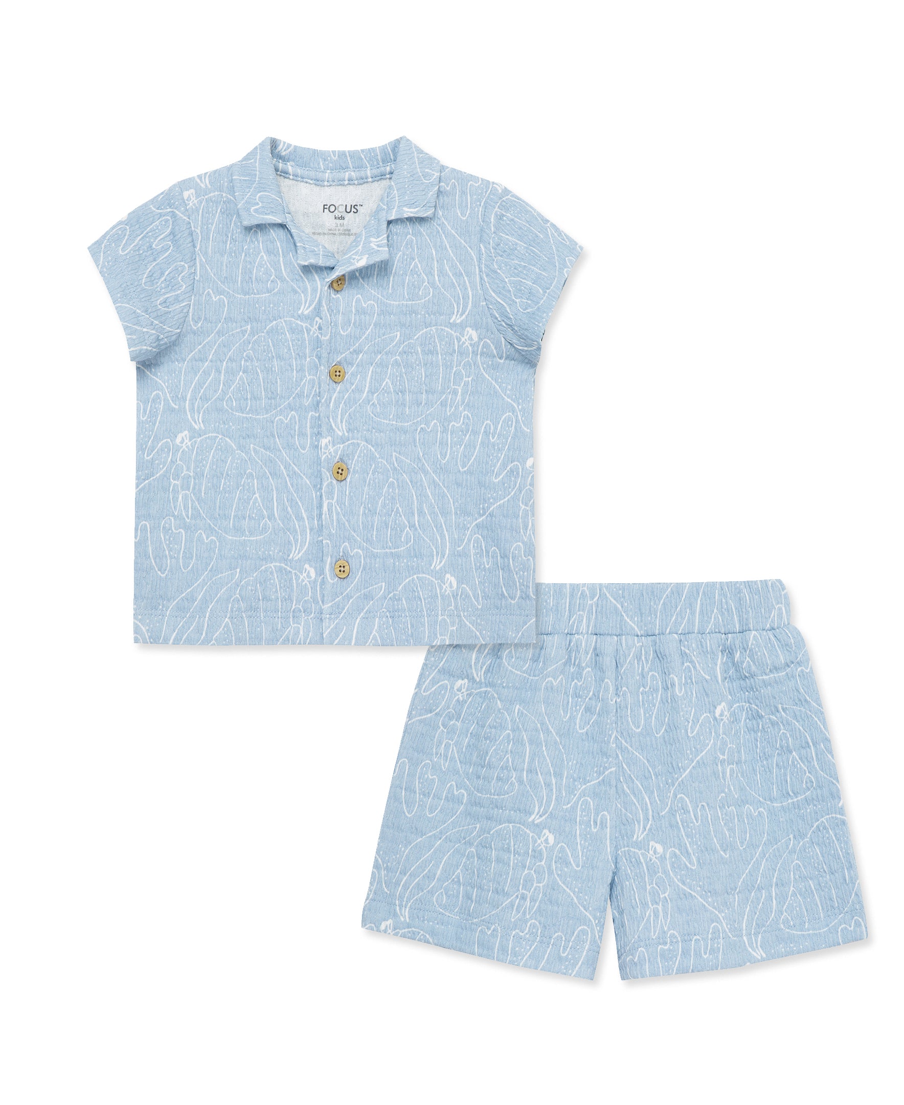 Focus Kids Seaside Button Down Set (12M-24M) - Little Me