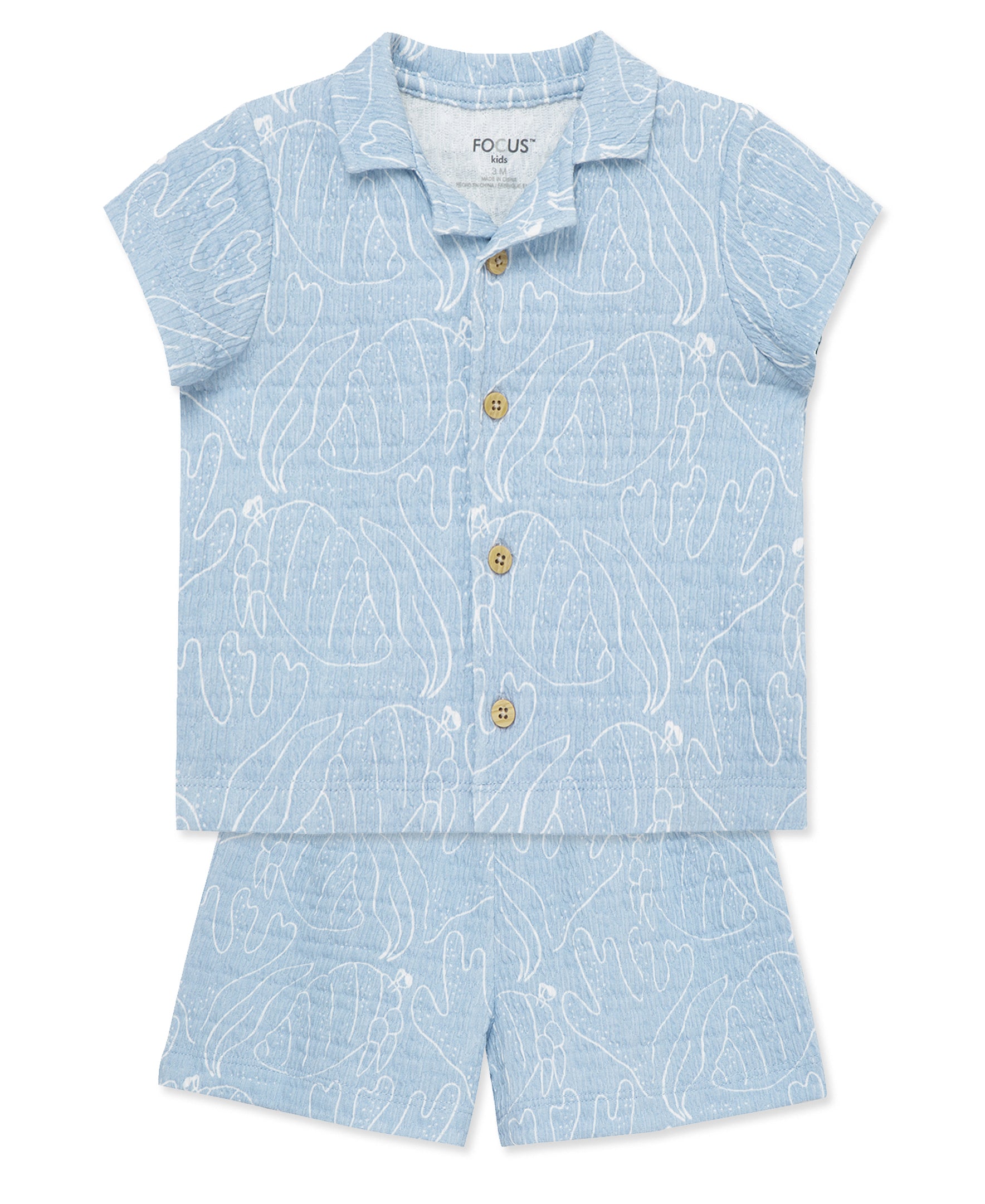 Focus Kids Seaside Button Down Set (12M-24M) - Little Me
