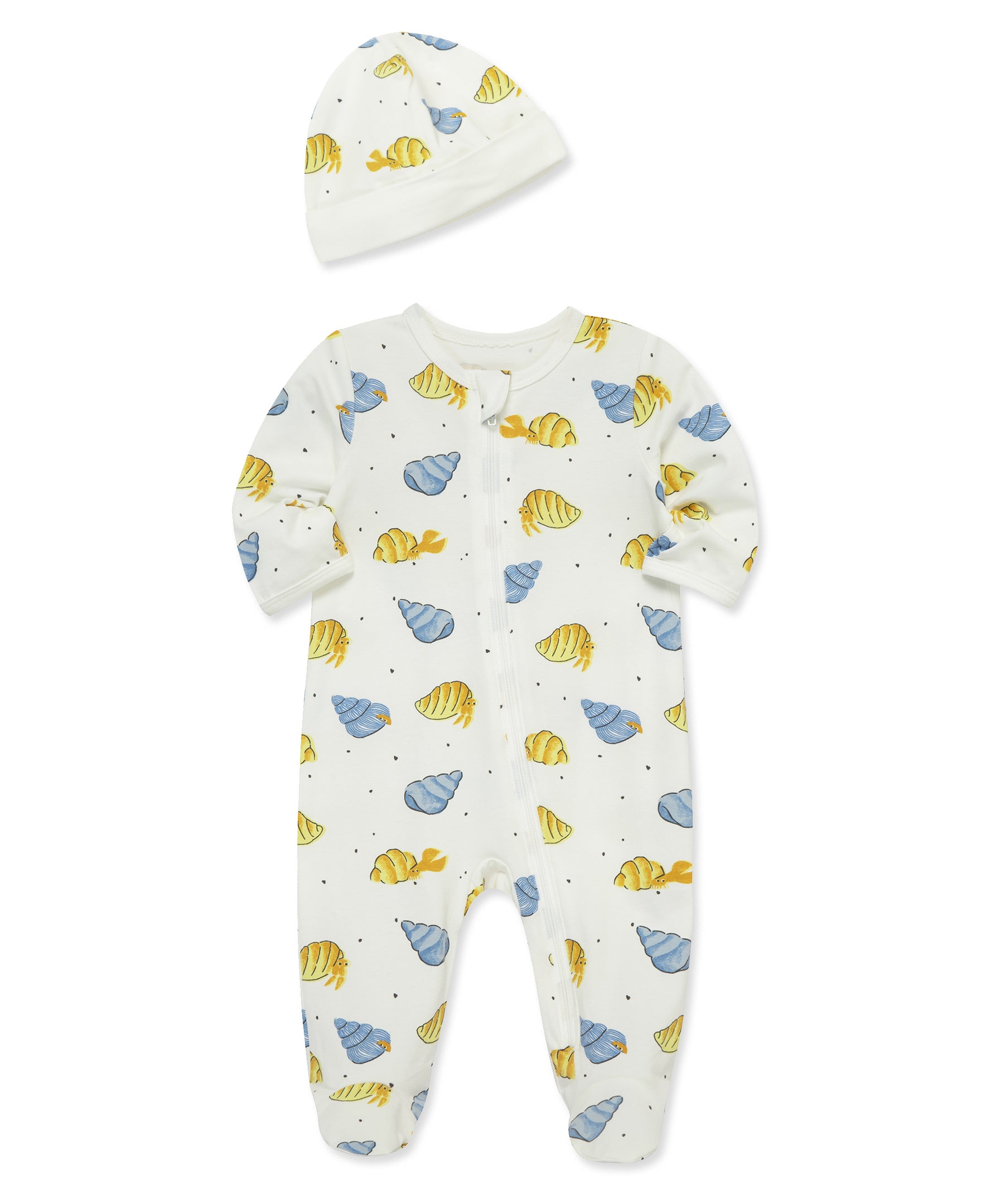 Focus Kids Seaside Zip Front Footie & Hat - Little Me