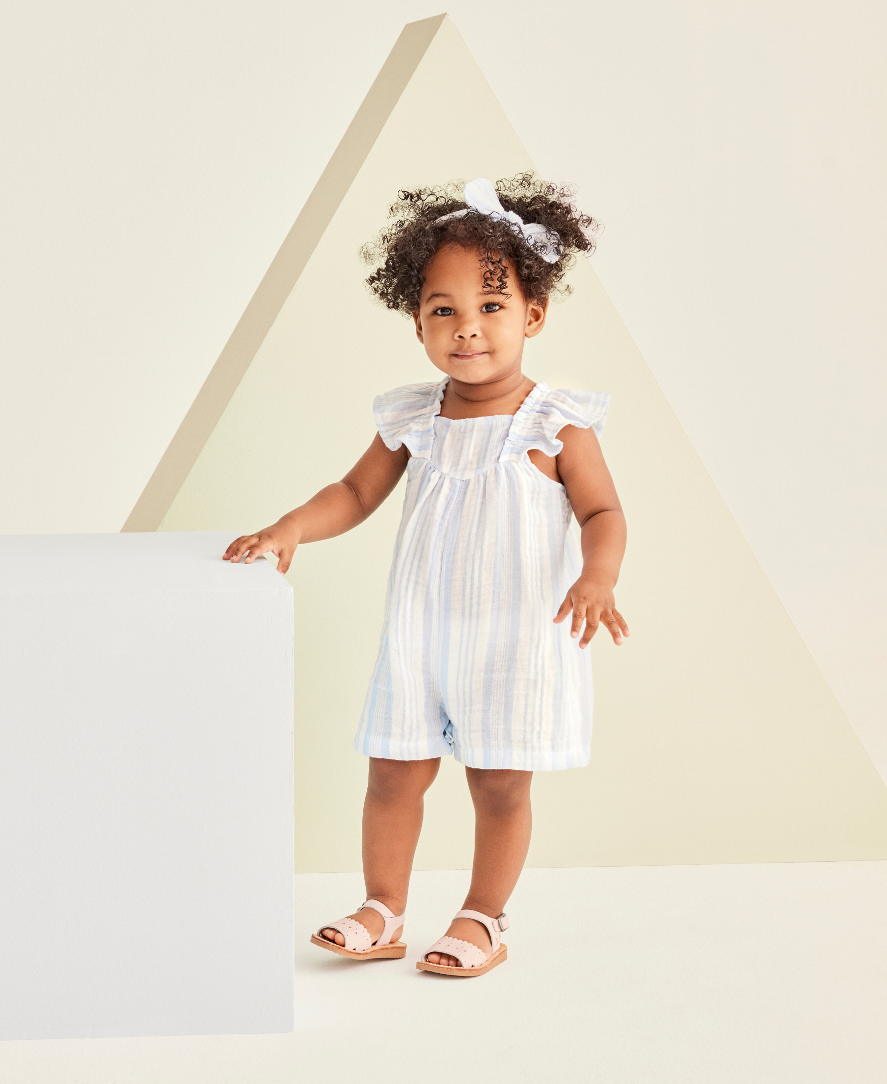 Stripe Woven Romper & Headband (12M-24M) - Little Me