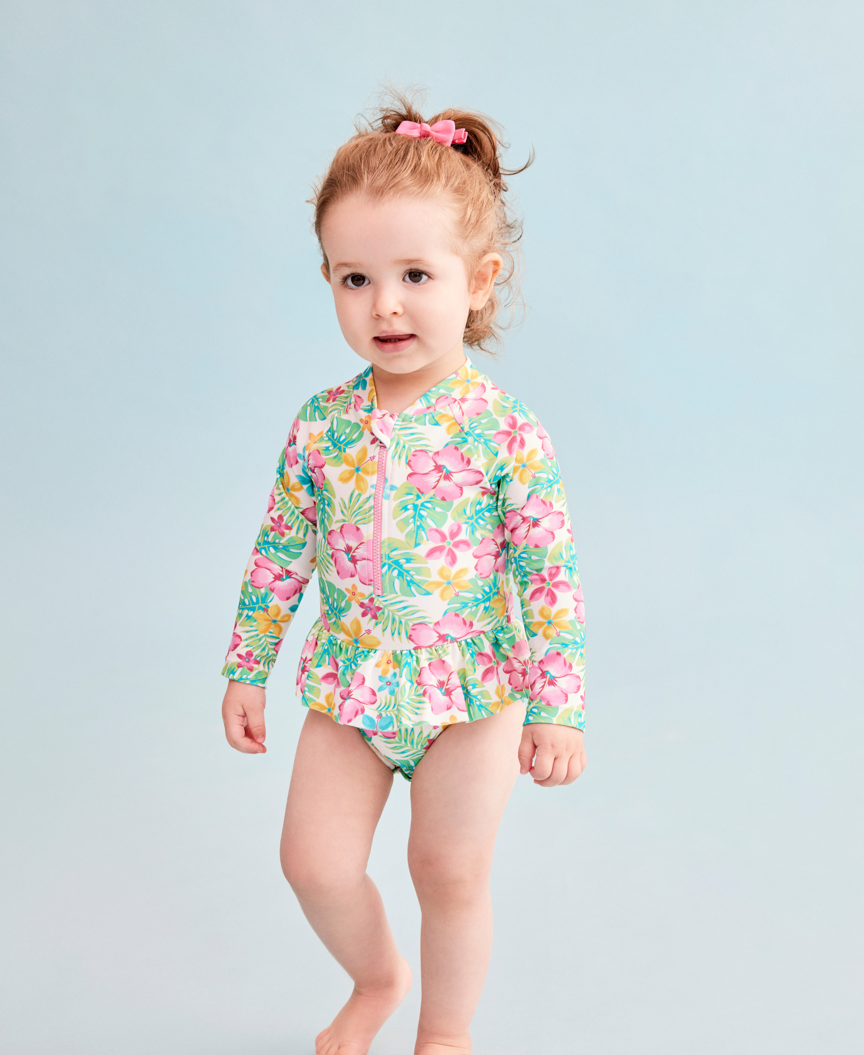 Tropical 1-Piece Rashguard Swimsuit (2T-4T) - Little Me