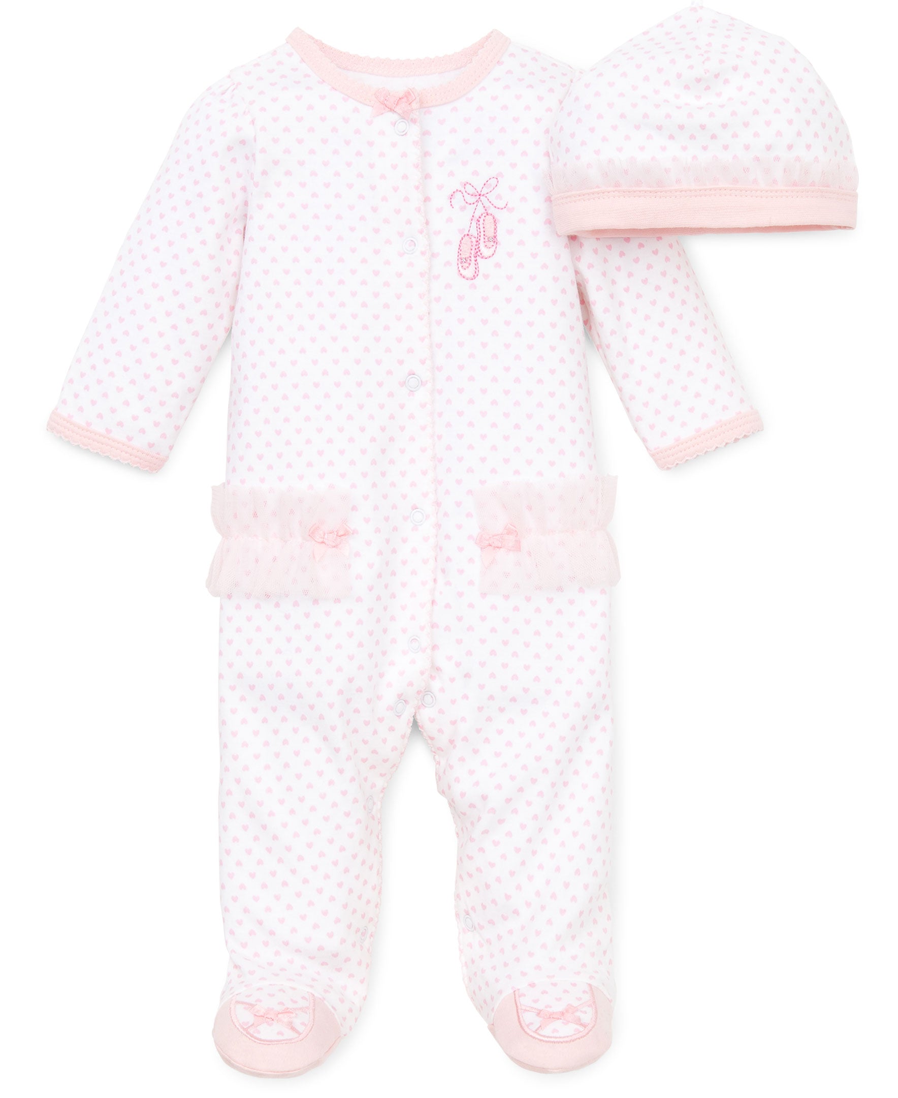 Little Me Baby Girls' Footie | 100% Cotton One-Piece With Snaps | Cute & Comfortable Pajamas