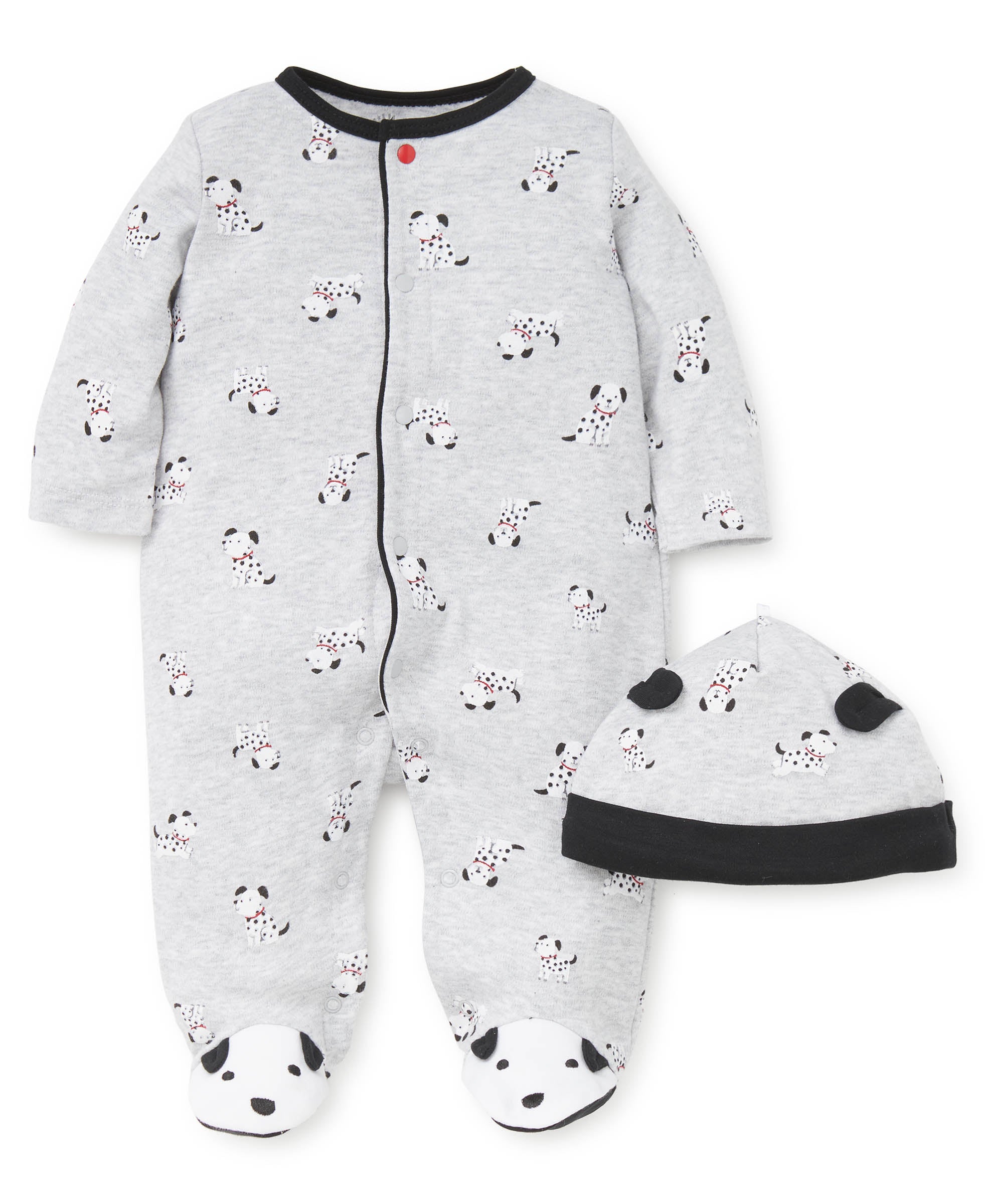 Dalmatian Footed One-Piece and Hat