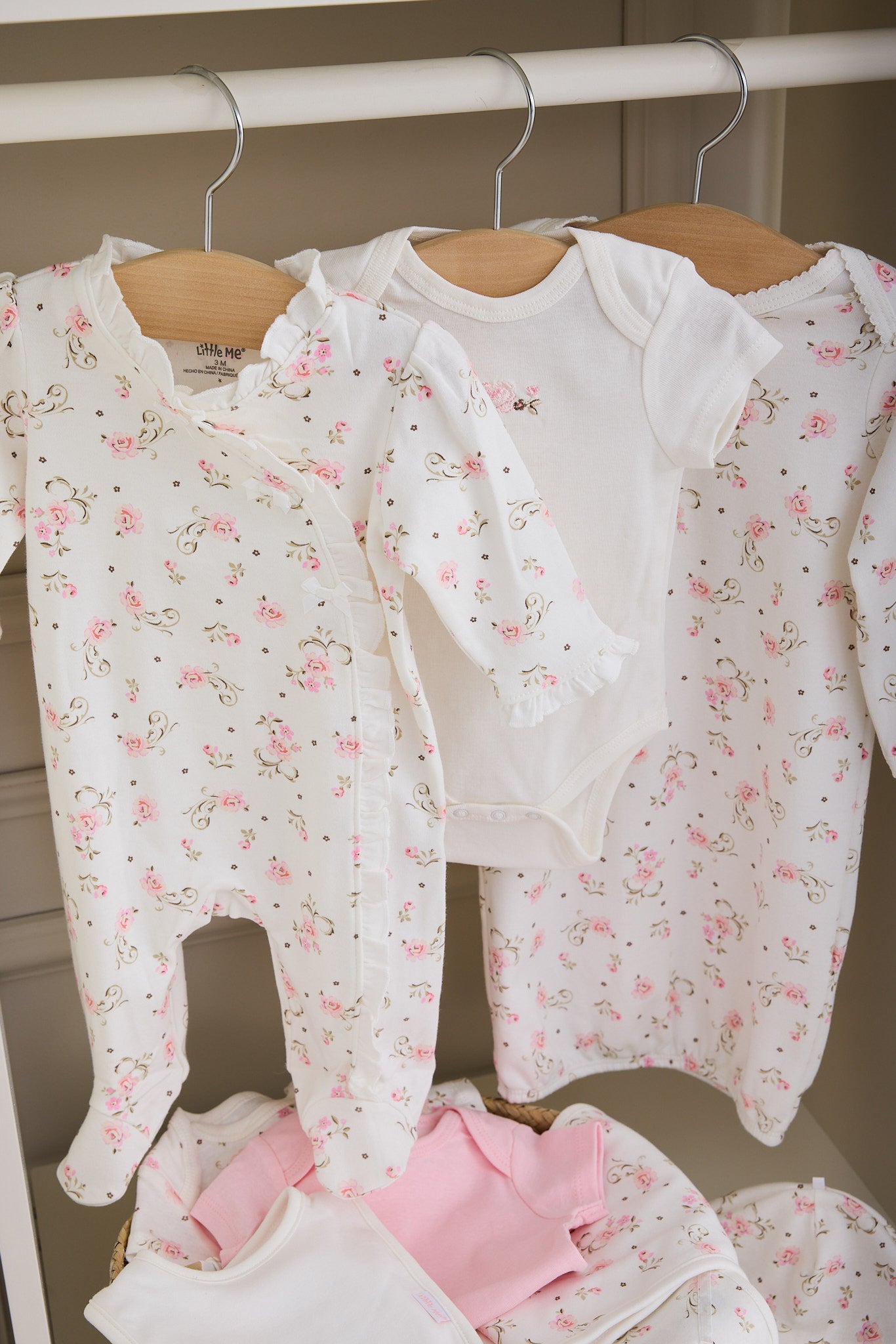 Vintage Rose Footed One-Piece And Hat - Little Me