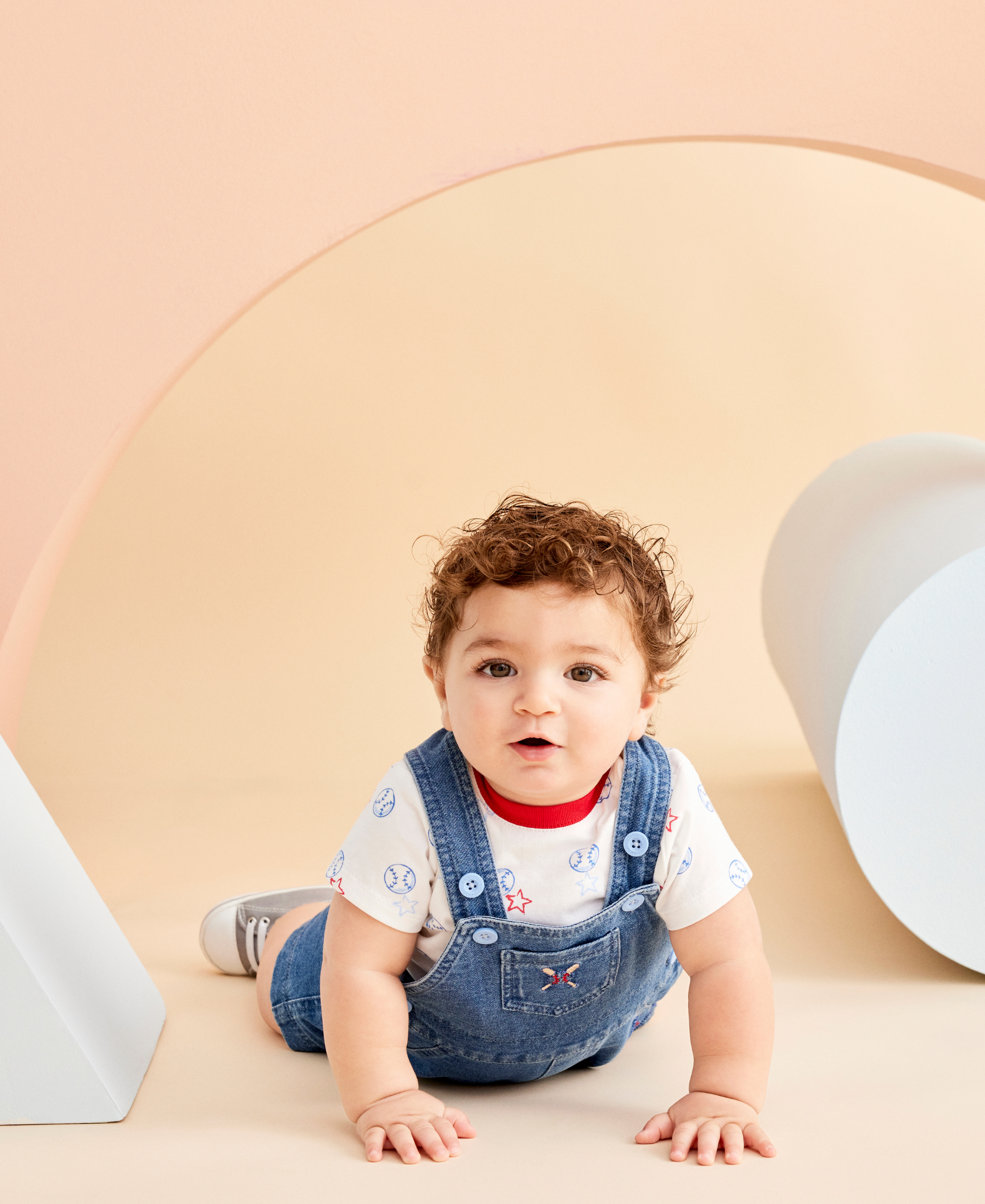 Baseball Knit Shortall (12M-24M) - Little Me