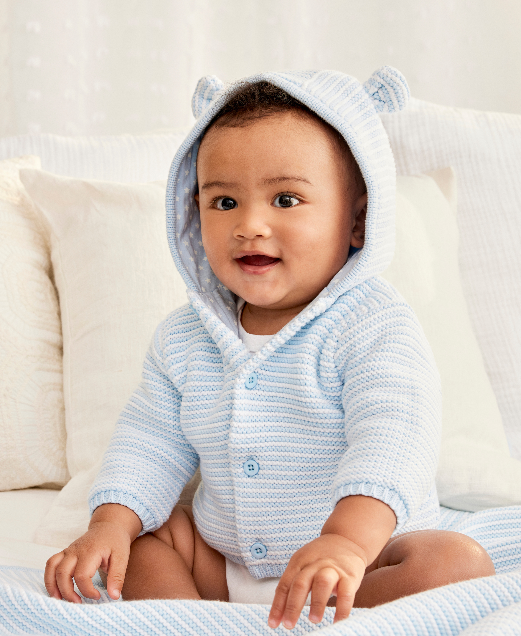 Blue Textured Hoodie - Little Me