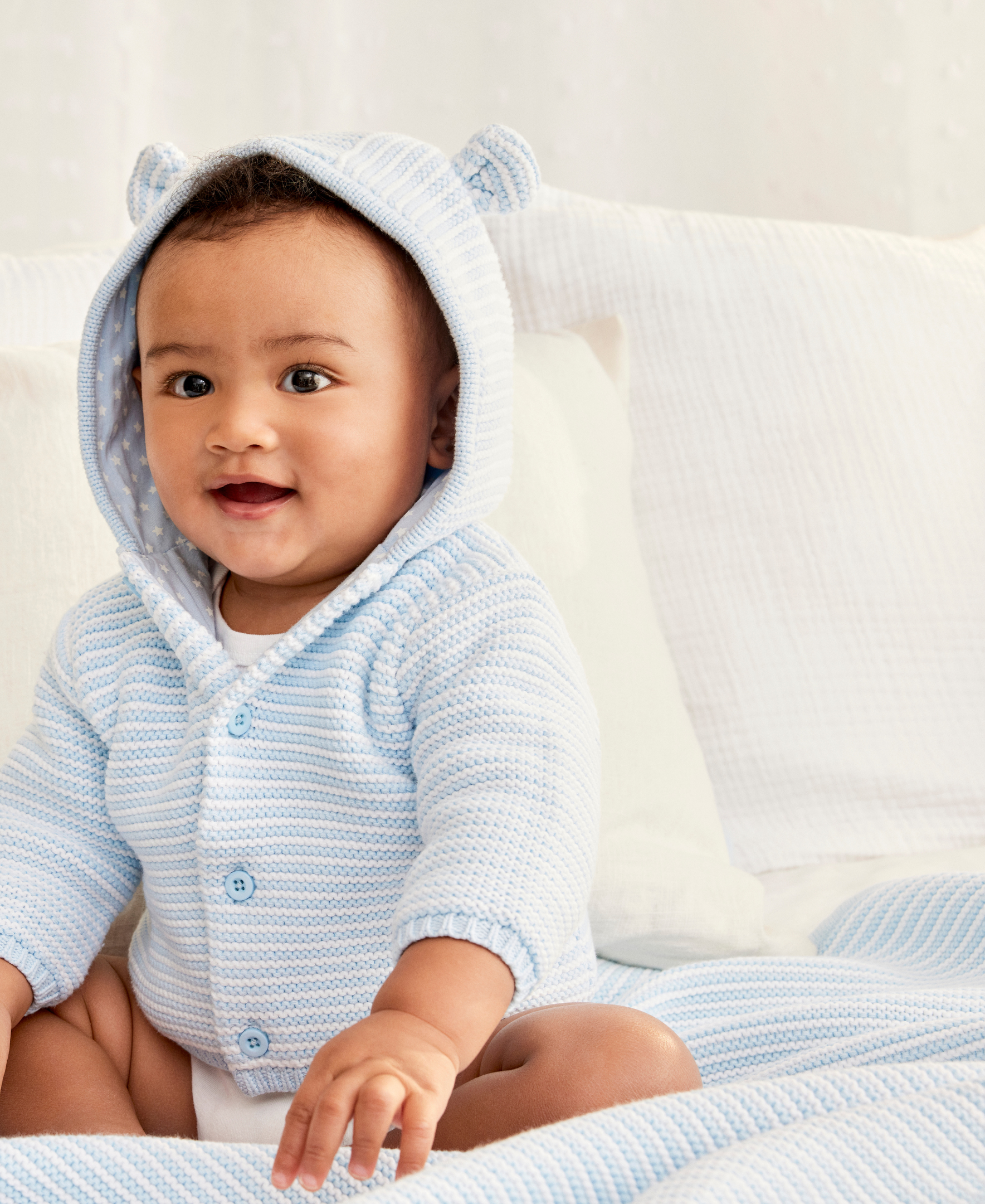 Blue Textured Receiving Blanket - Little Me