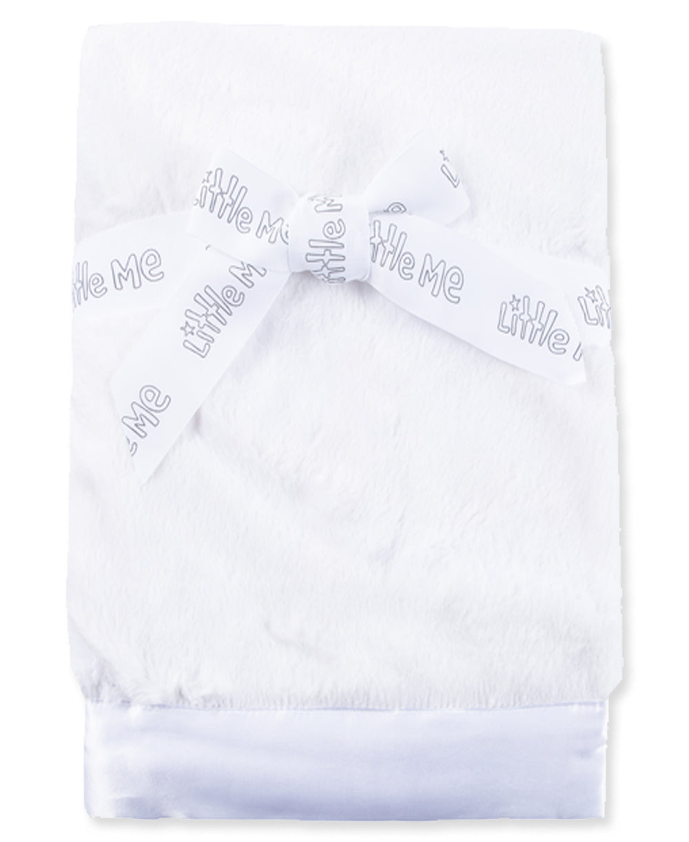 White Plush Receiving Blanket - Little Me