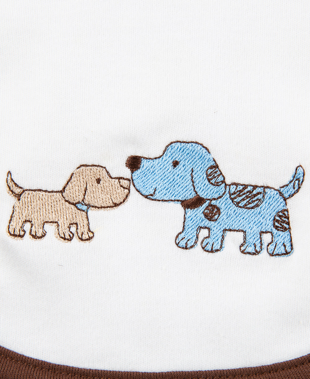 Cute Puppies Bib & Burp Set - Little Me