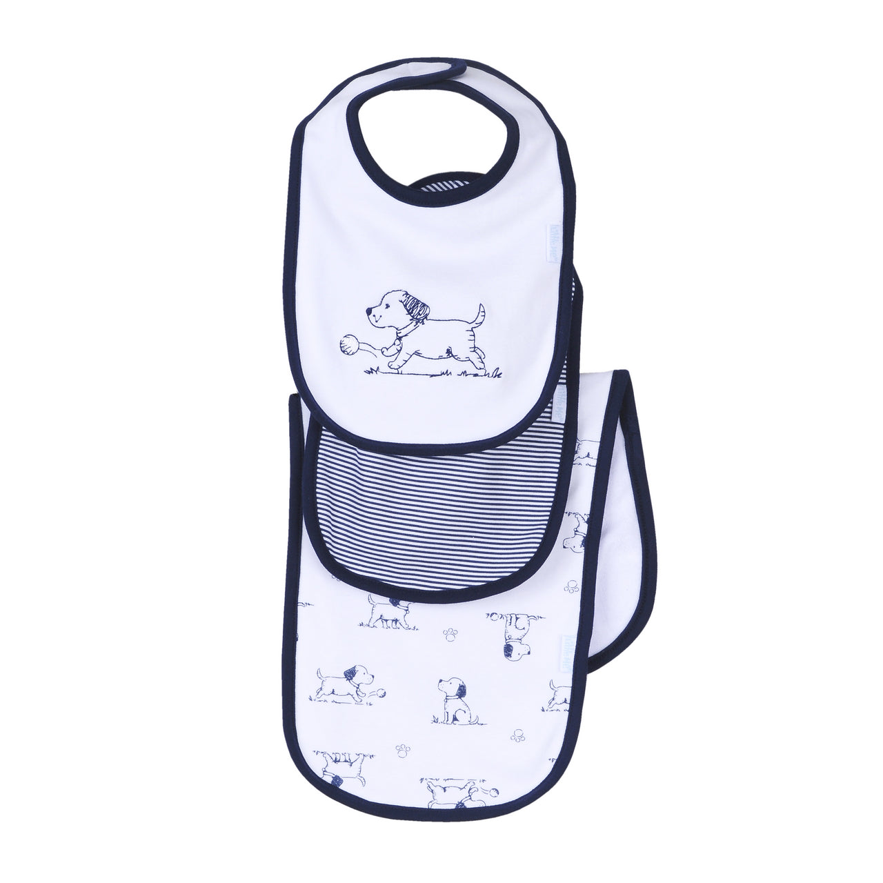 Puppy Toile Bib & Burp Set - Little Me