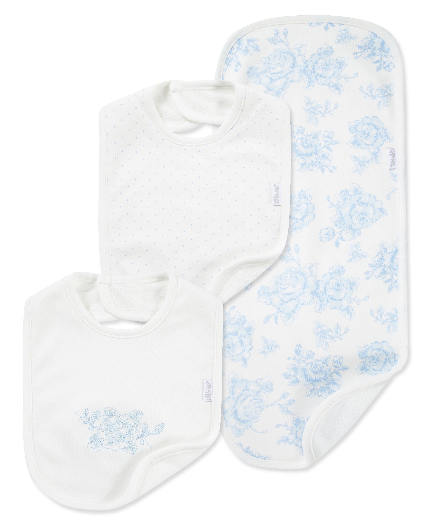 Blue Roses Bib & Burp Set - Little Me