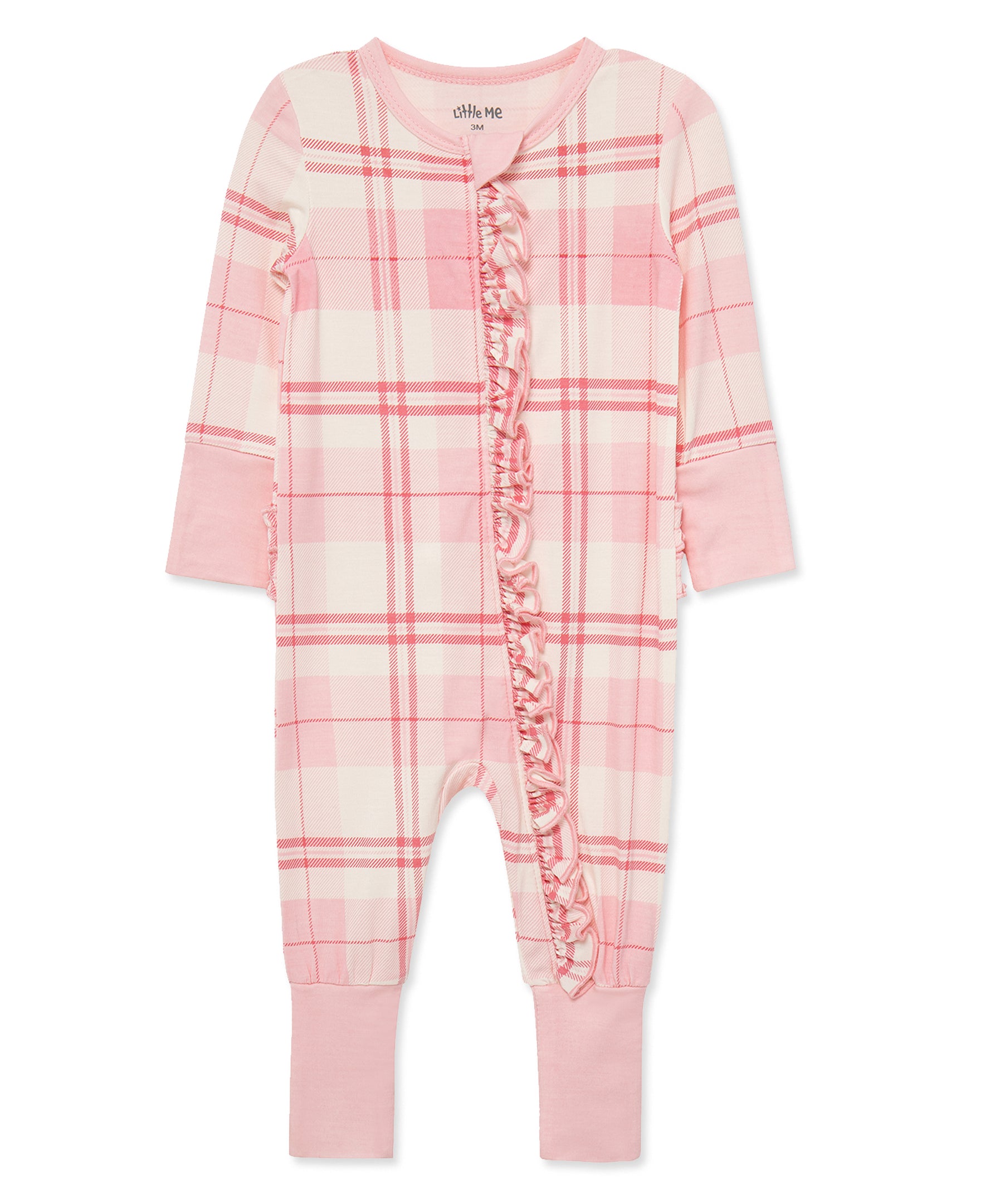 Pink Plaid Convertible Coverall (NB-9M) - Little Me