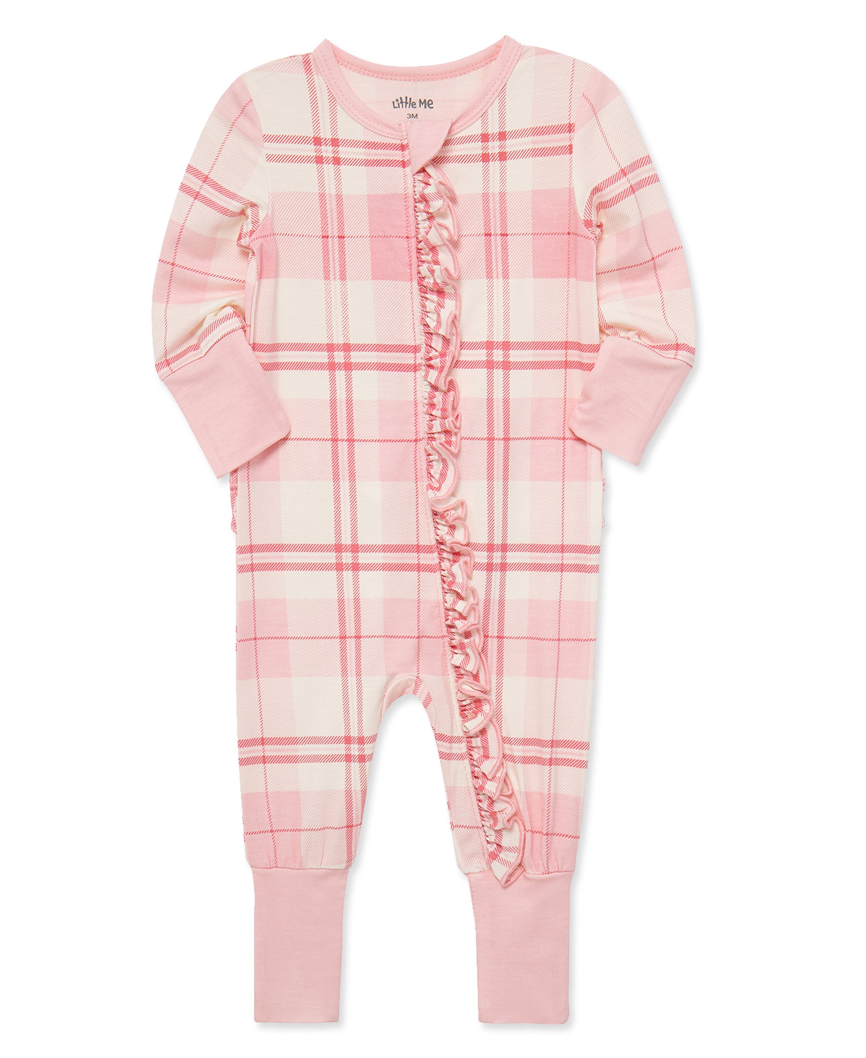 Pink Plaid Convertible Coverall (NB-9M) - Little Me
