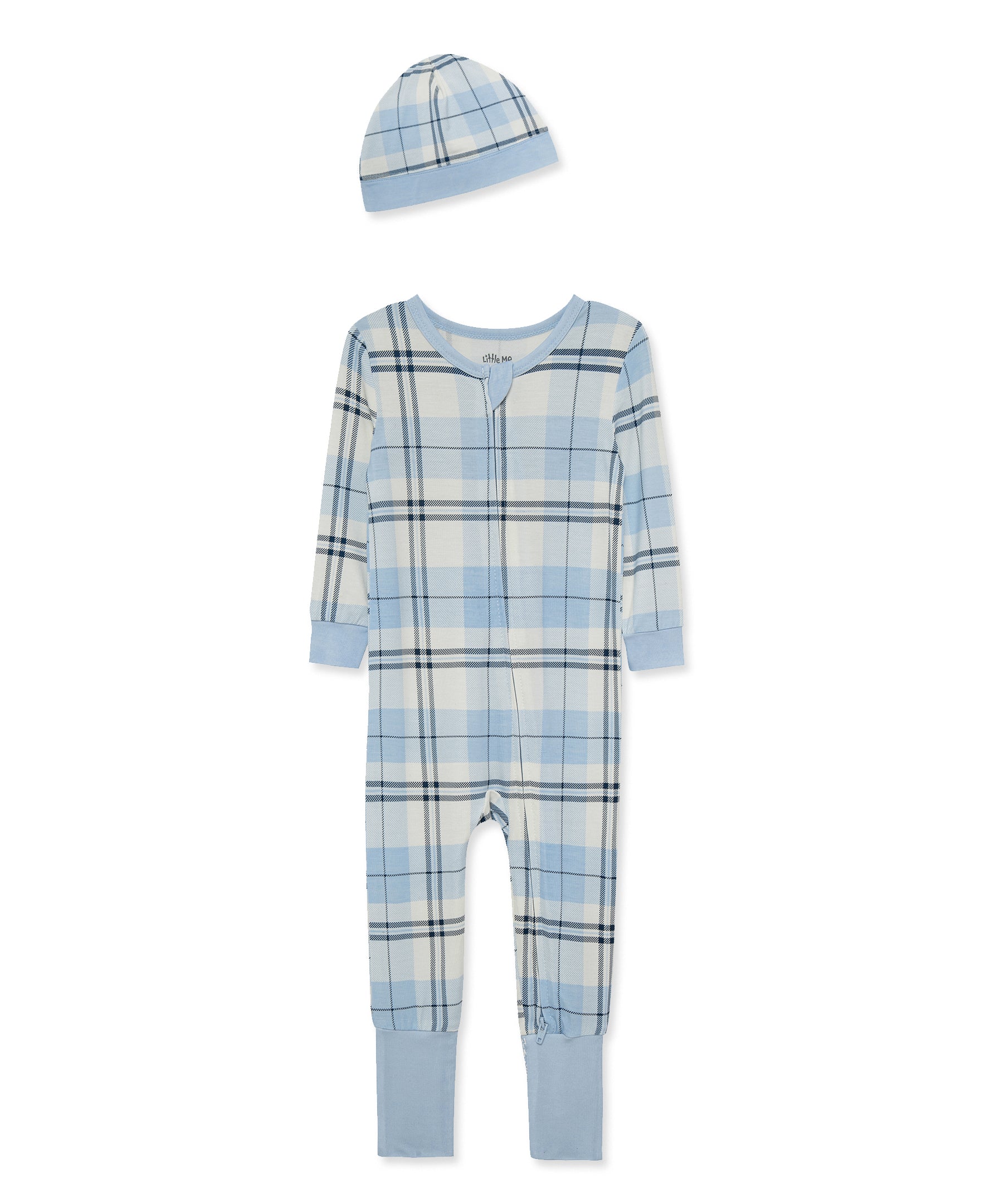 Blue Plaid Convertible Coverall & Hat (12M-24M) - Little Me