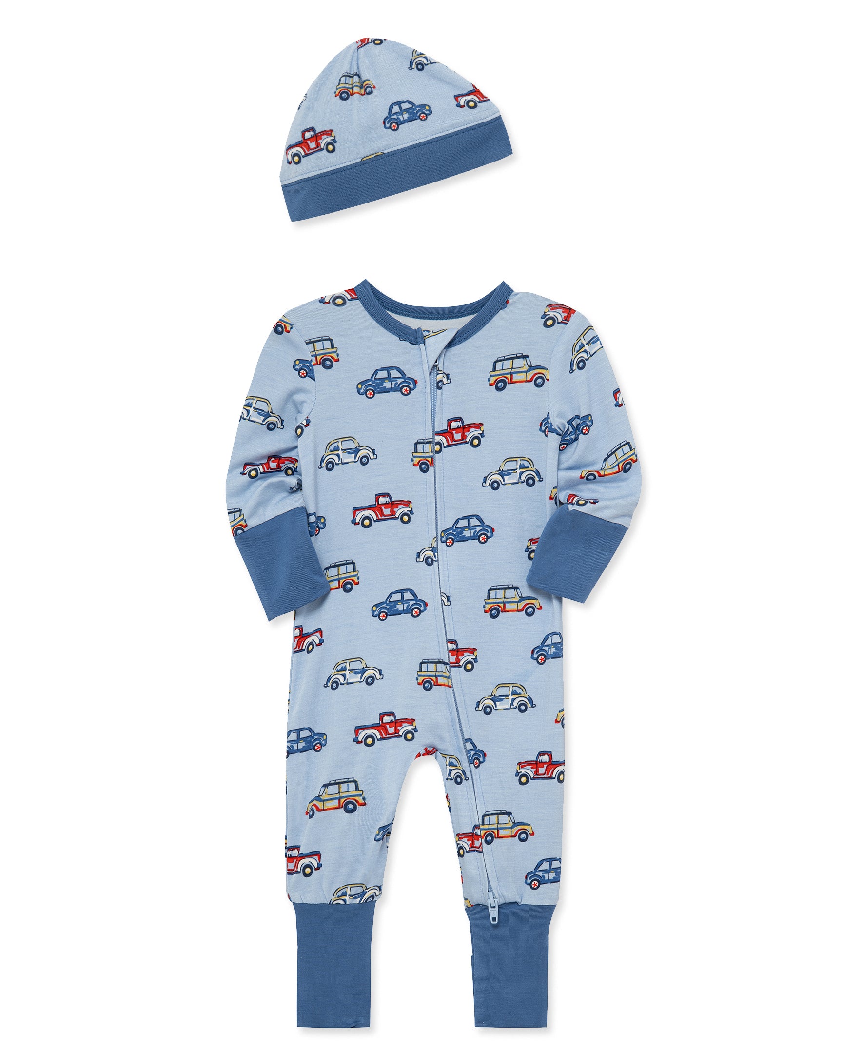 Colorful Cars Convertible Coverall & Hat (NB-9M) - Little Me