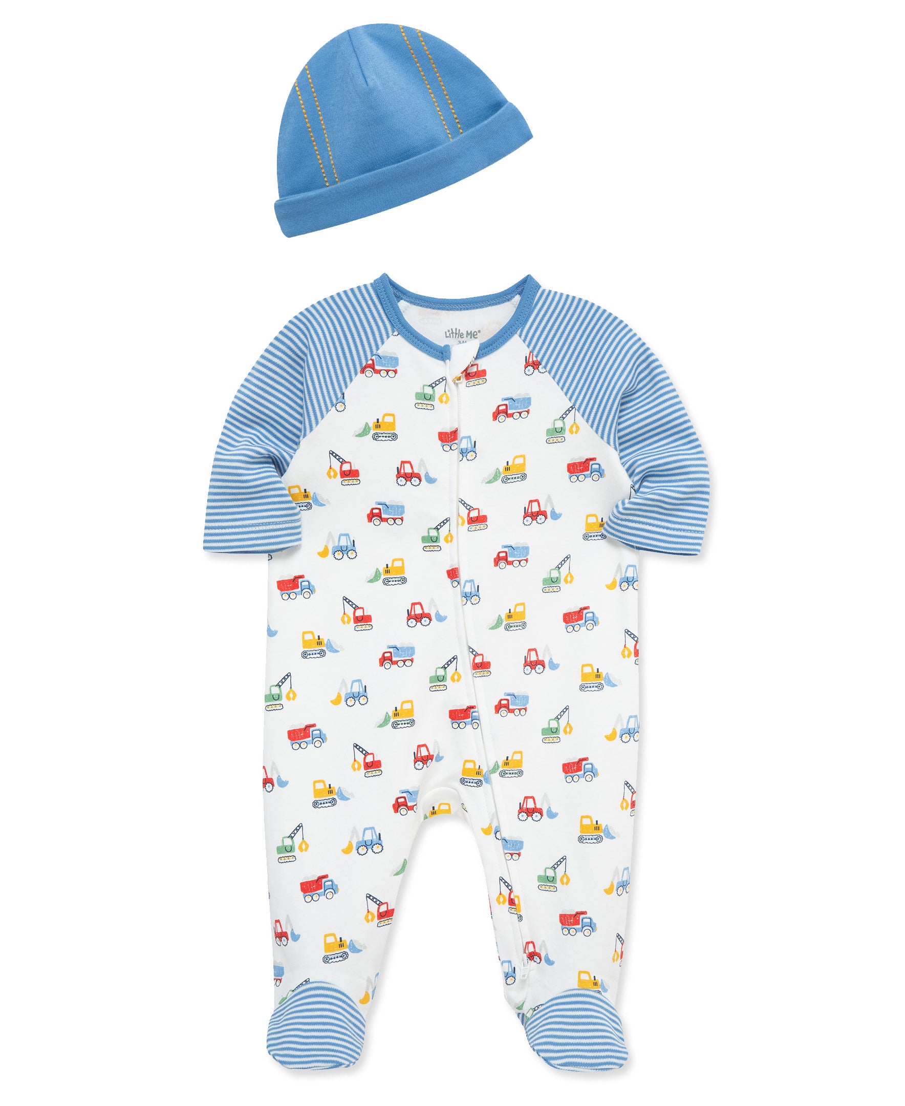 Trucks Zipper Footed One-Piece and Hat - Little Me