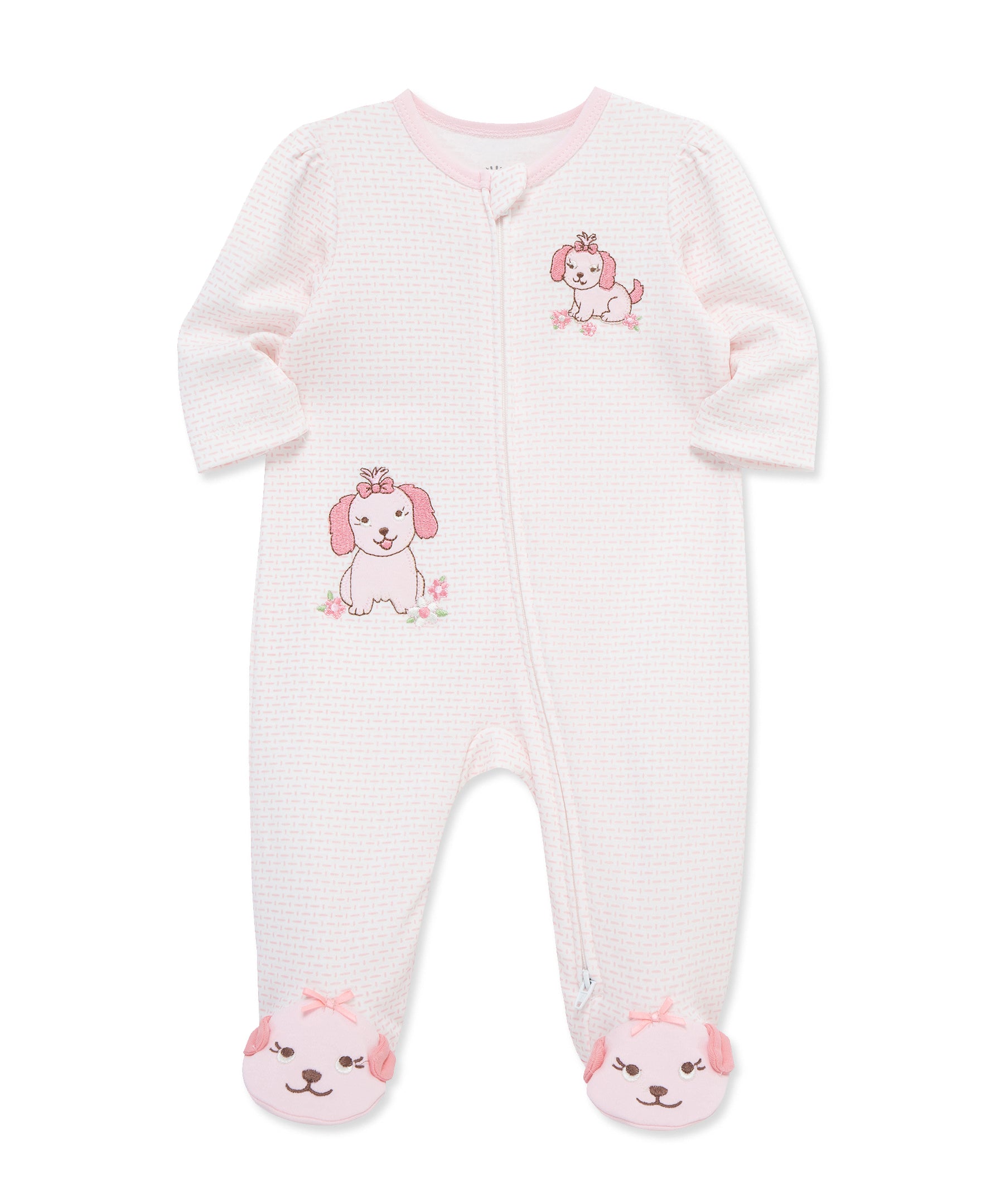 Lovely Pups 2-Way-Zip Footed One-Piece - Little Me