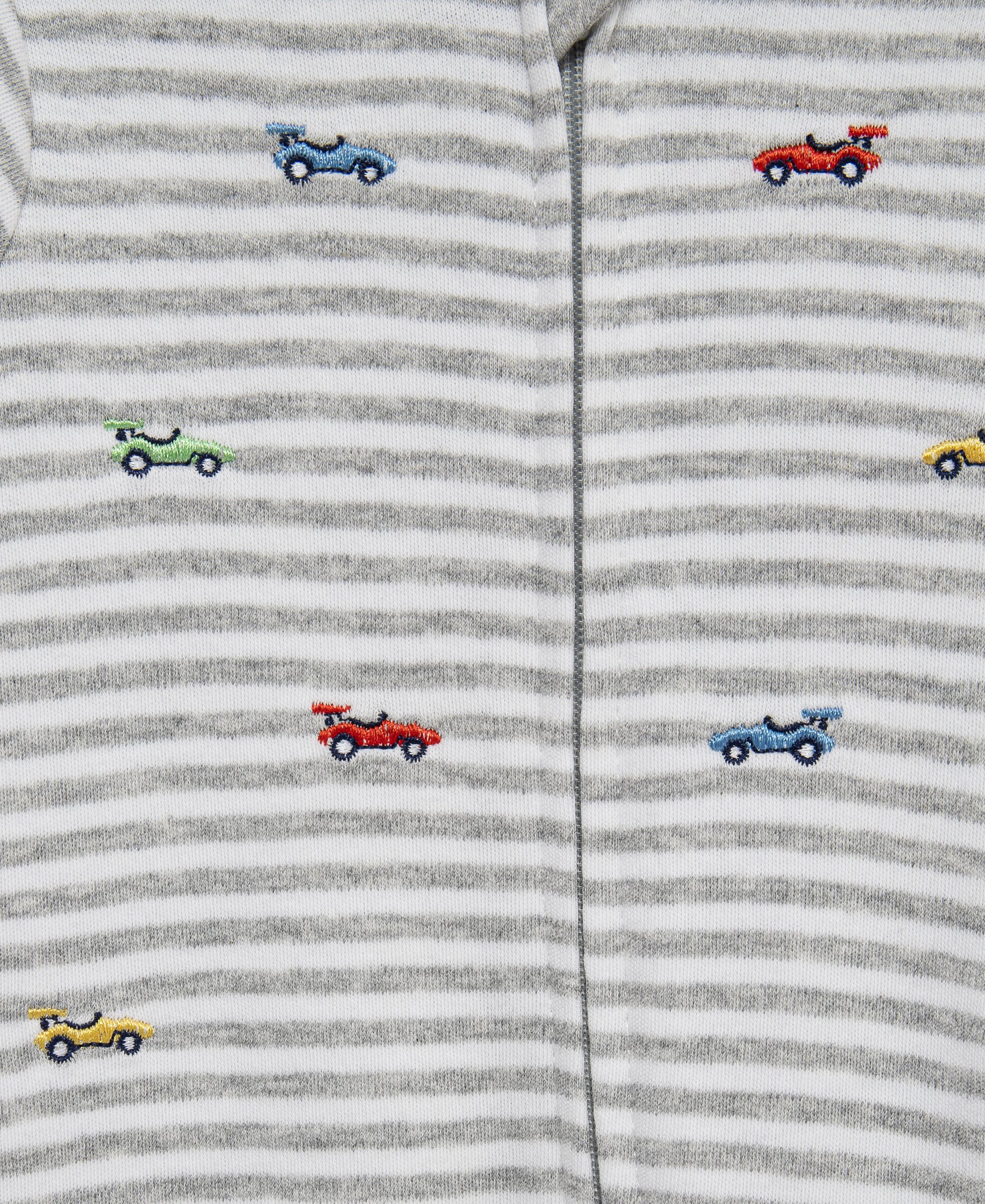 Race Cars 2-Way-Zip Footed One-Piece and Hat