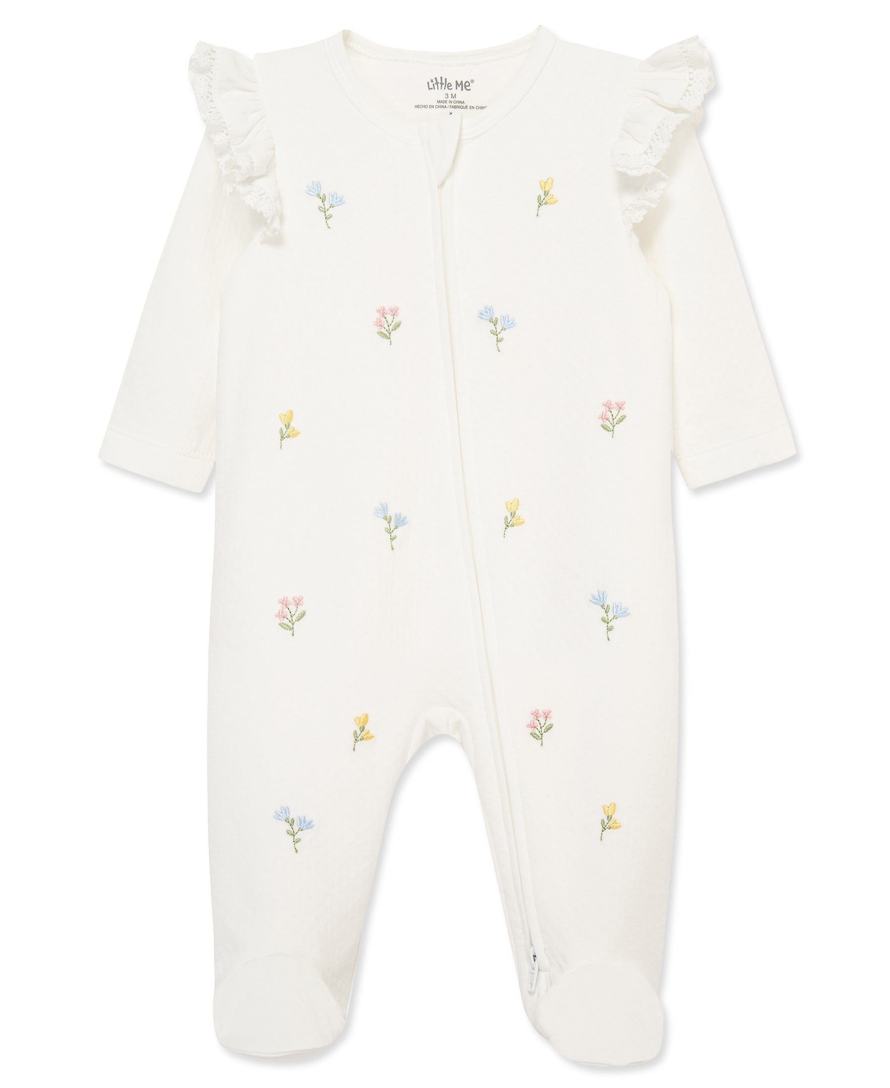 Floral 2-Way-Zip Footed One-Piece