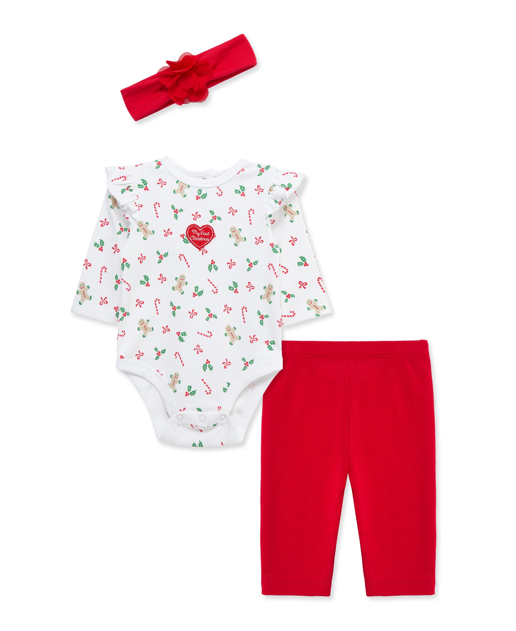 "My First Christmas" Holiday Bodysuit Set (3M-12M) - Little Me