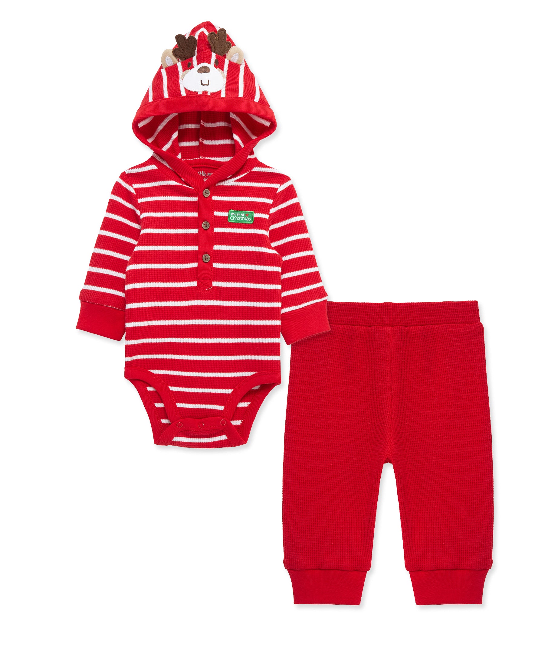 "My First Christmas" Reindeer Jogger Set (3M-12M) - Little Me
