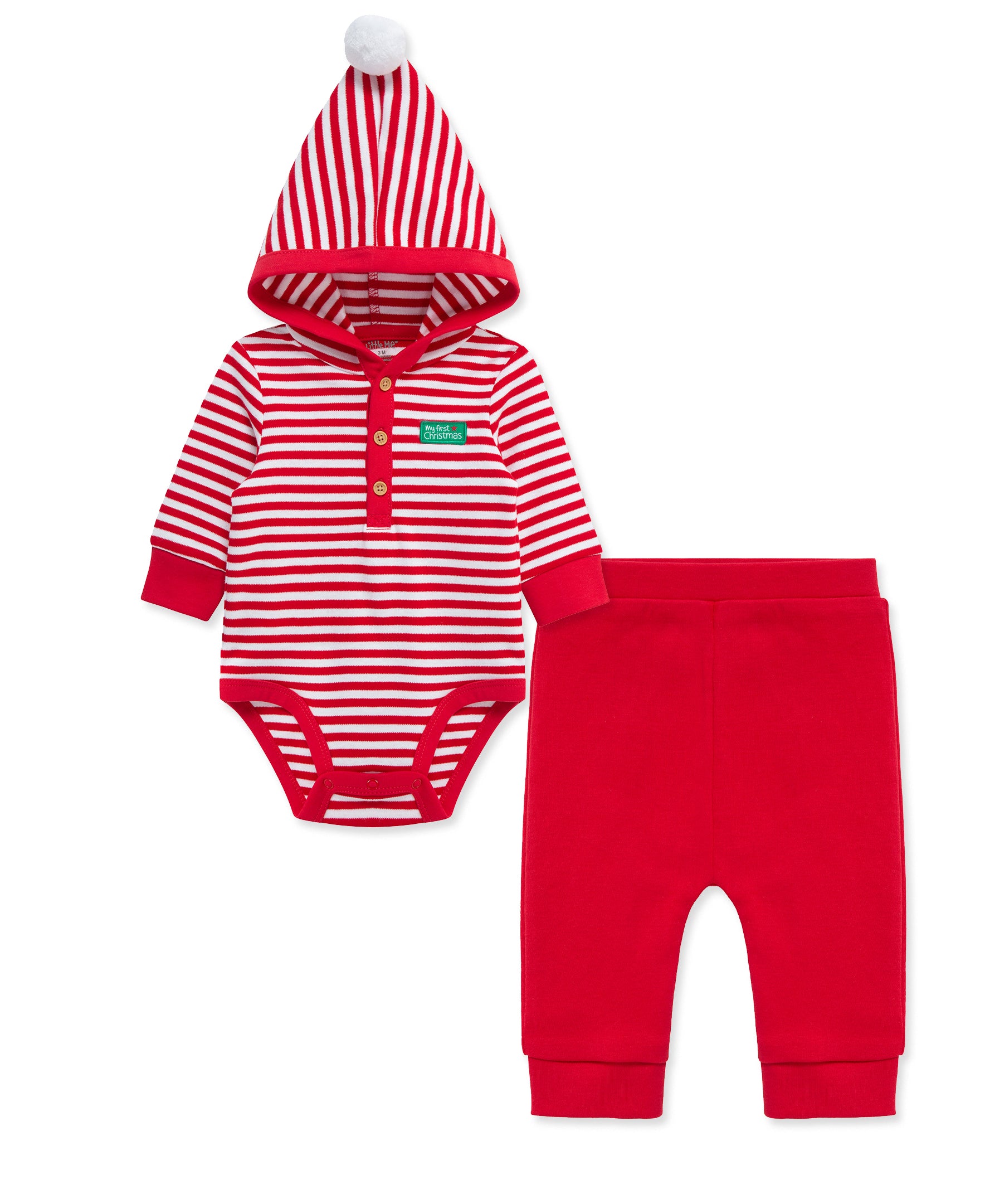 "My First Christmas" Santa Jogger Set (3M-12M) - Little Me