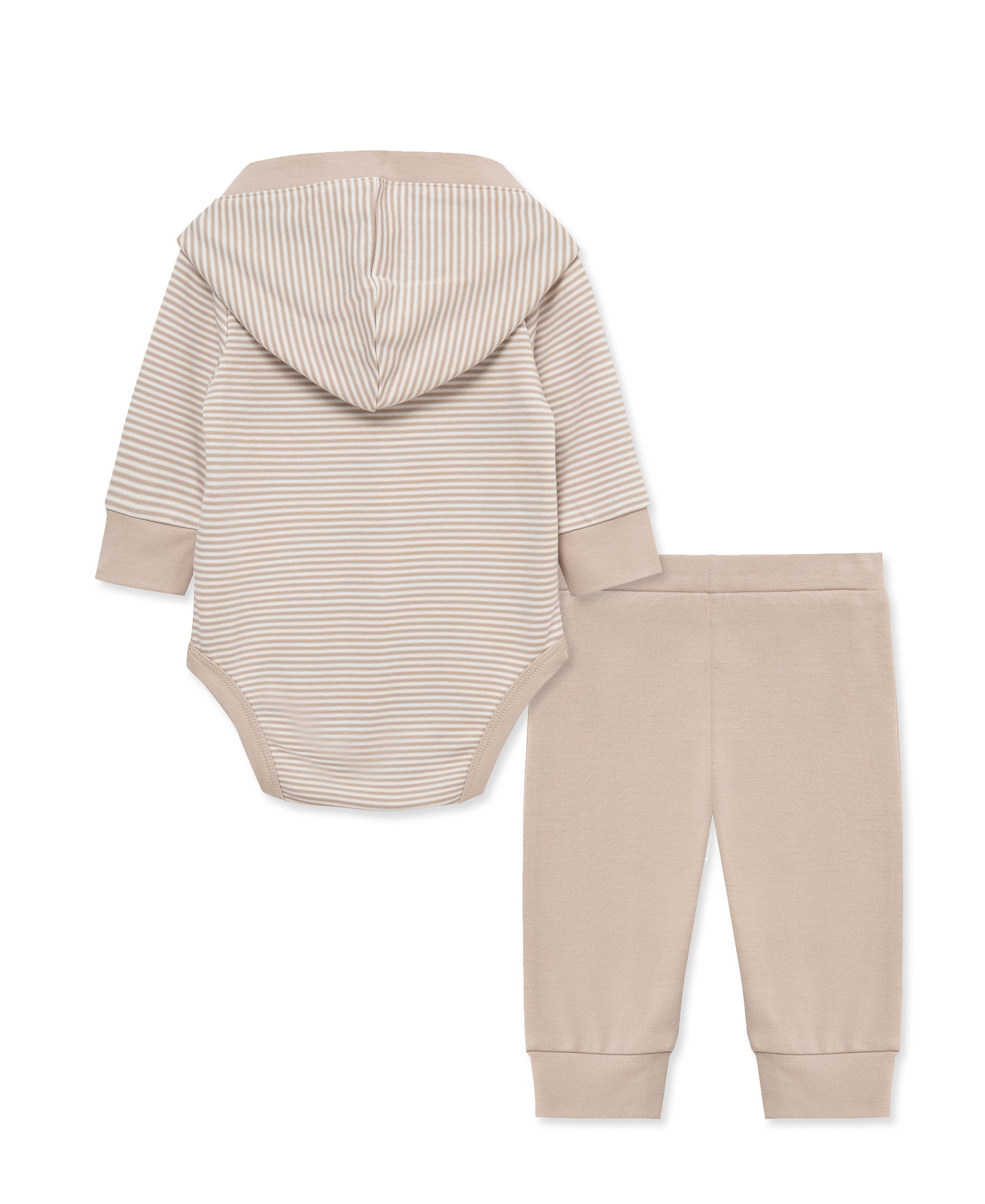Taupe Hooded Bodysuit & Pant Set - Little Me
