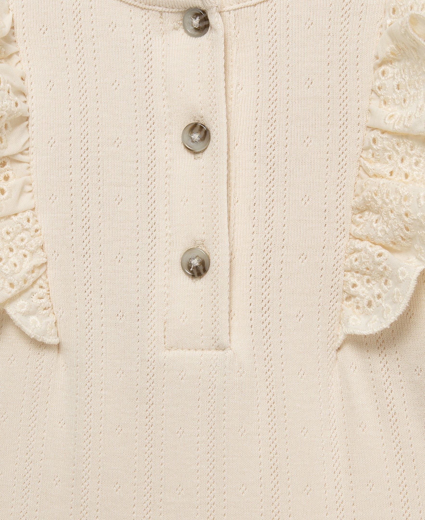 Ivory Eyelet Bodysuit & Pant Set - Little Me