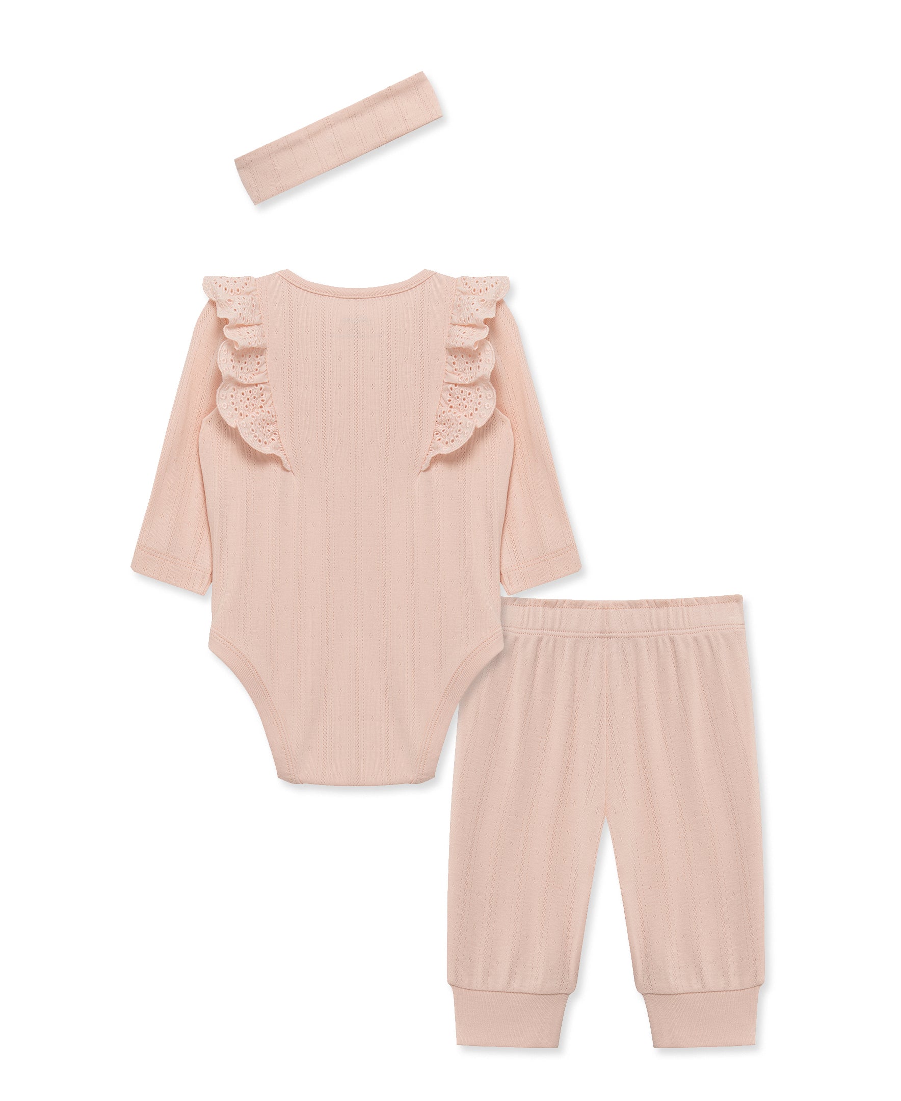 Pink Eyelet Bodysuit & Pant Set - Little Me
